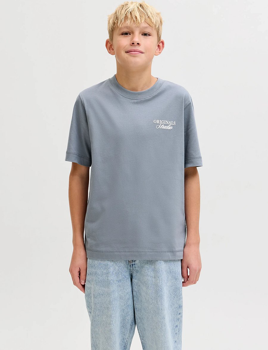 Jack & Jones - JORNORREBRO TYPO TEE SS CREW NECK SN JNR - kortærmede t-shirts - tradewinds - 0
