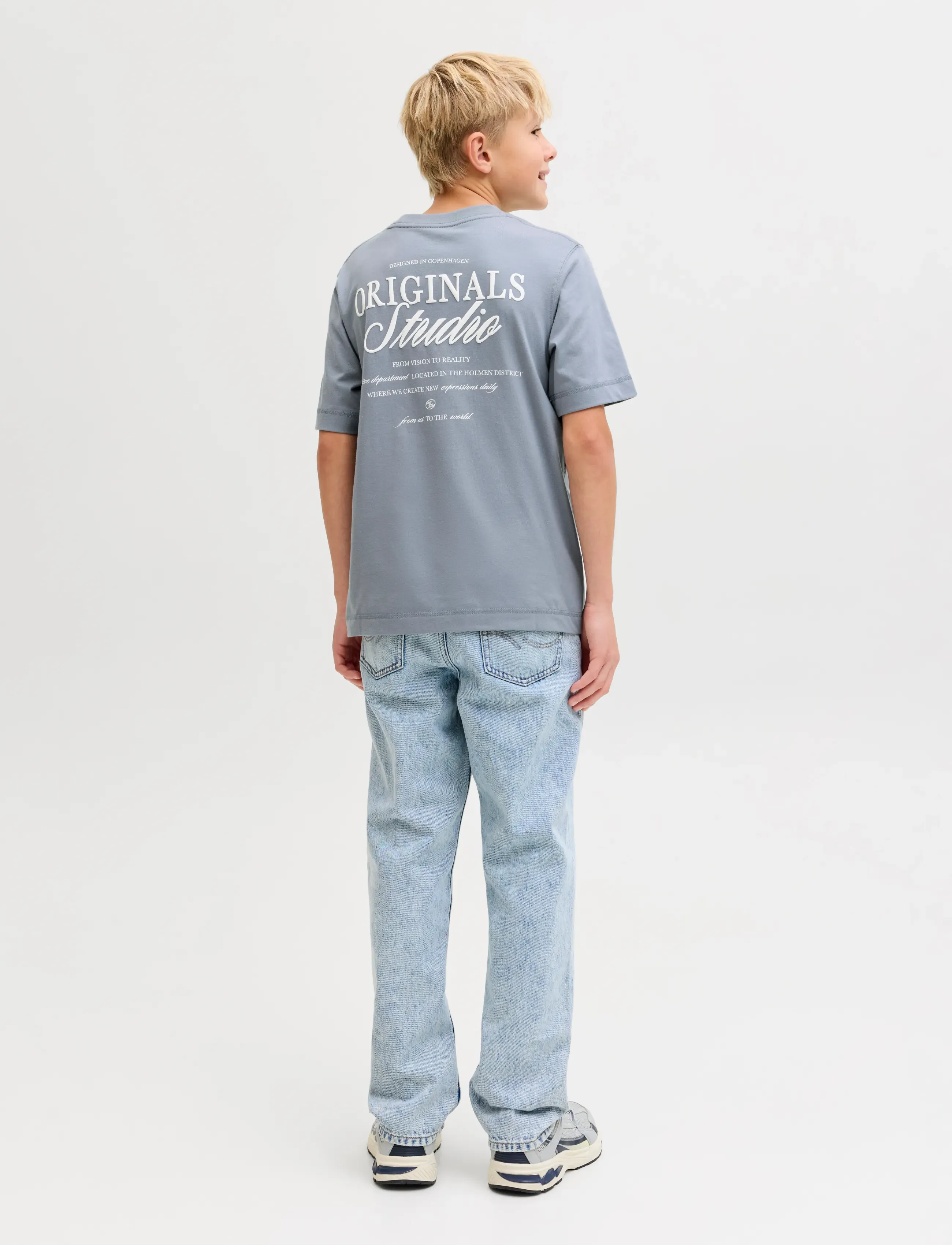 Jack & Jones - JORNORREBRO TYPO TEE SS CREW NECK SN JNR - kortærmede t-shirts - tradewinds - 3
