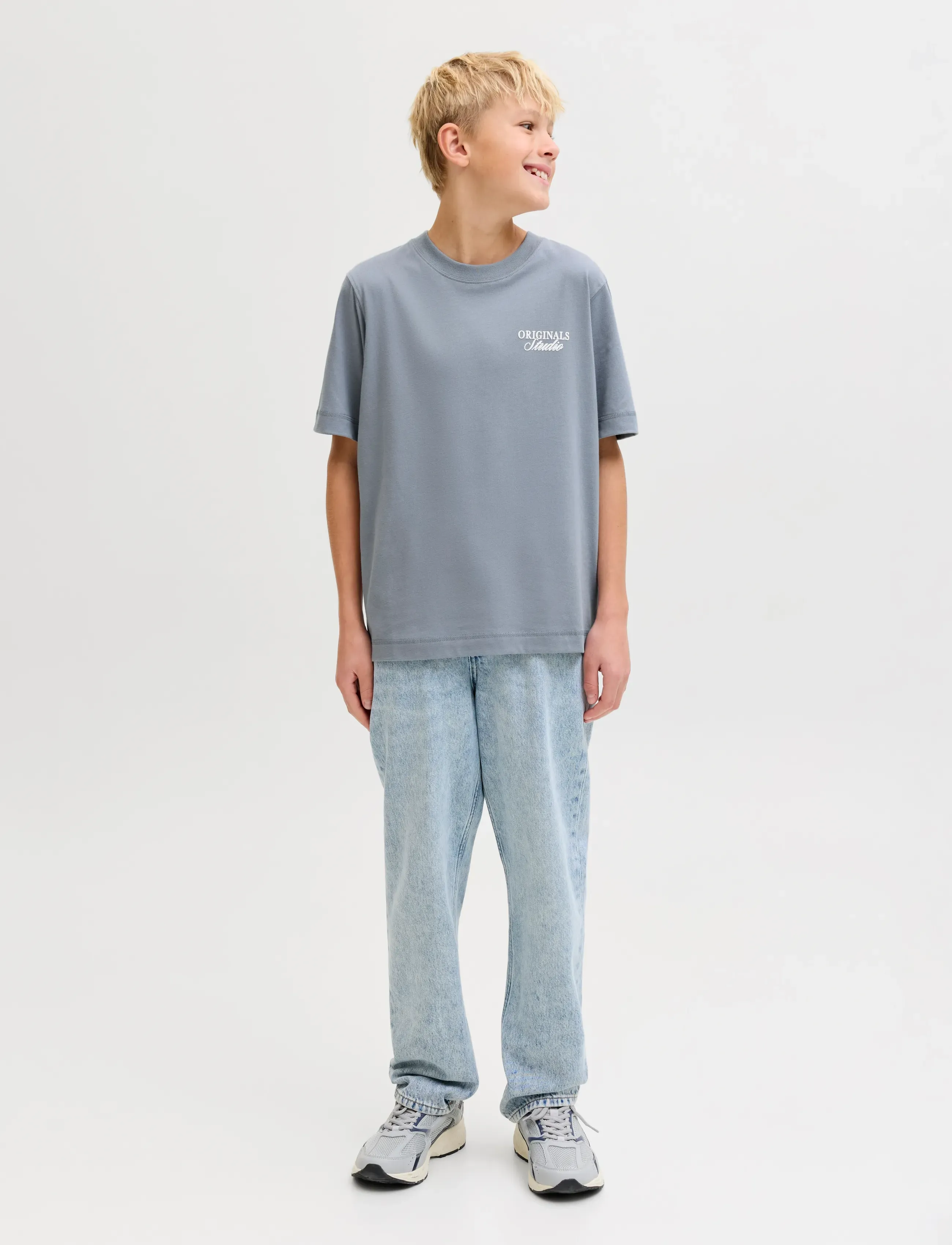 Jack & Jones - JORNORREBRO TYPO TEE SS CREW NECK SN JNR - kortærmede t-shirts - tradewinds - 4