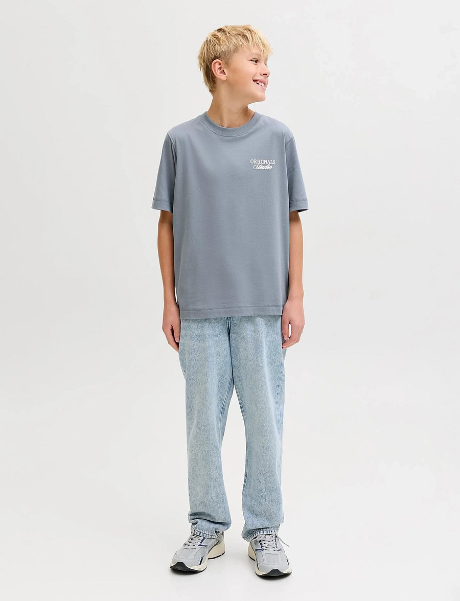 Jack & Jones - JORNORREBRO TYPO TEE SS CREW NECK SN JNR - kortærmede t-shirts - tradewinds - 4