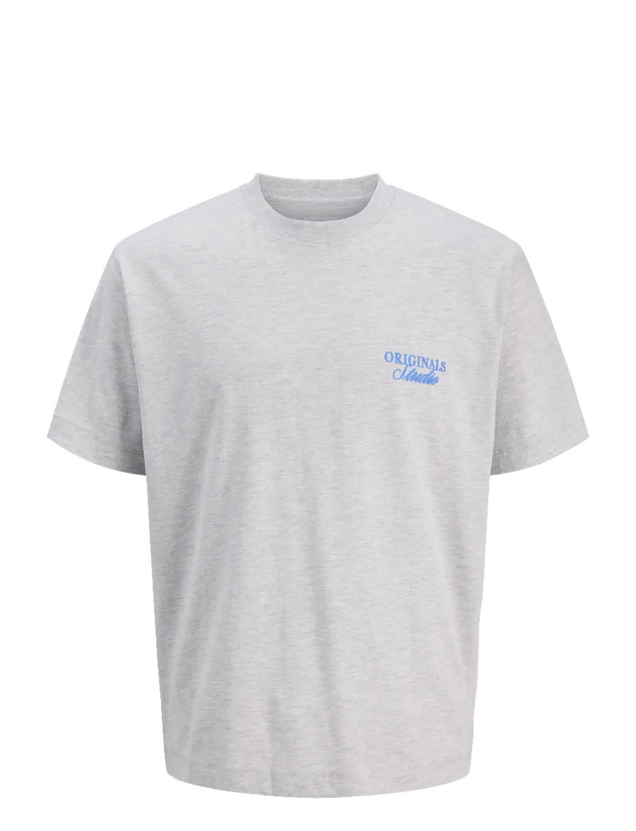 Jack & Jones - JORNORREBRO TYPO TEE SS CREW NECK SN JNR - t-shirts à manches courtes - white melange - 0