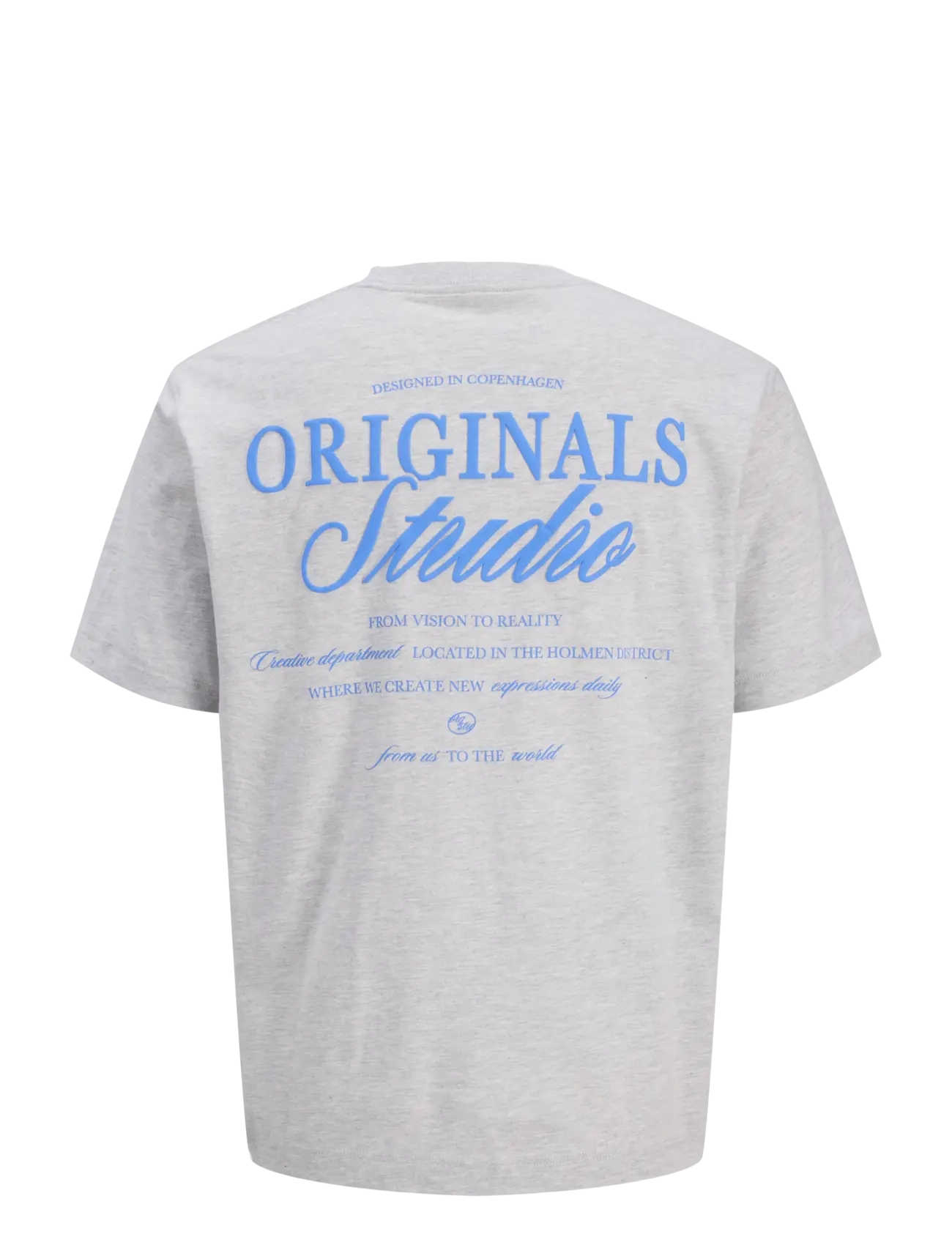 Jack & Jones - JORNORREBRO TYPO TEE SS CREW NECK SN JNR - t-shirts à manches courtes - white melange - 1