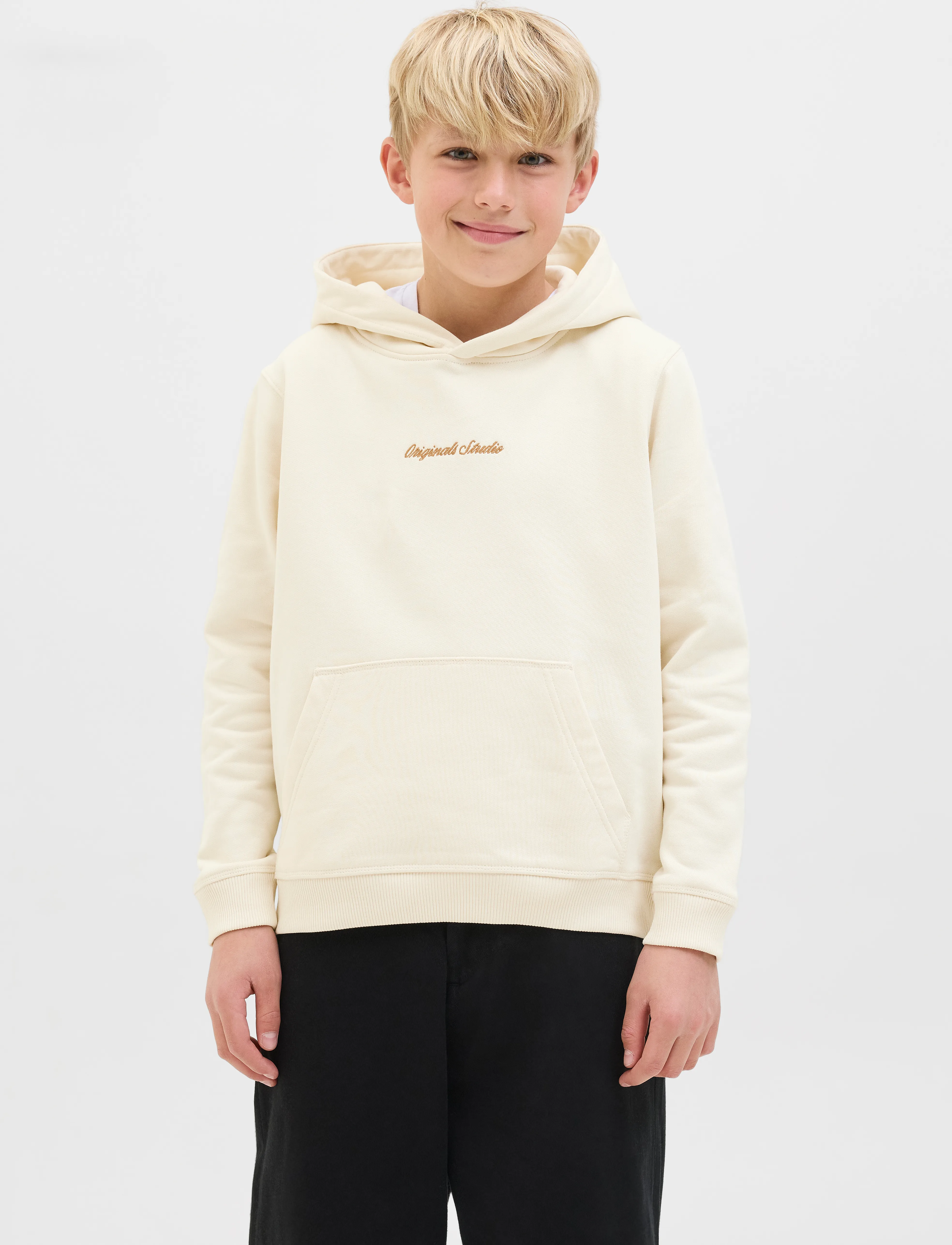 Jack & Jones JORNORREBRO EMB SWEAT HOOD NOOS JNR - Sweatshirts & Hættetrøjer - ANTIQUE WHITE / cream