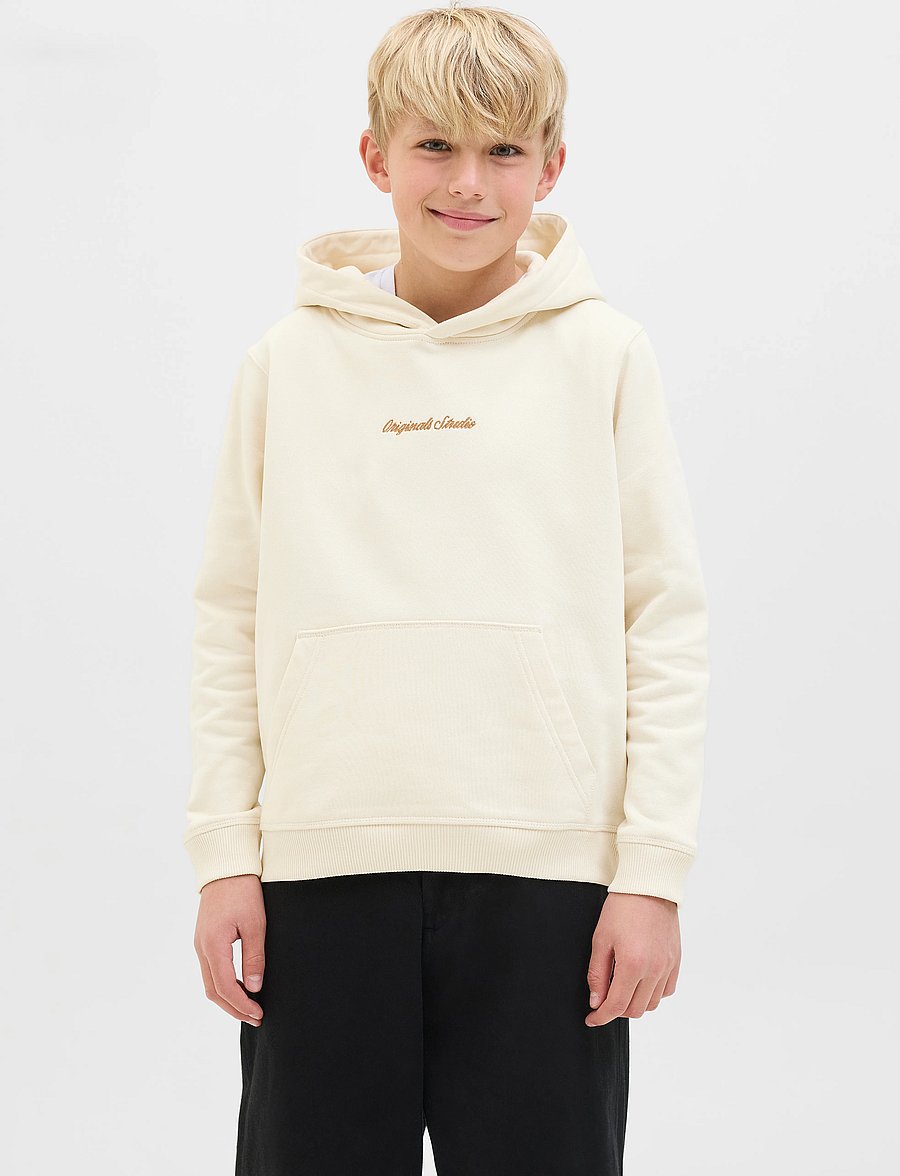 Jack & Jones - JORNORREBRO EMB SWEAT HOOD NOOS JNR - hoodies - antique white - 0