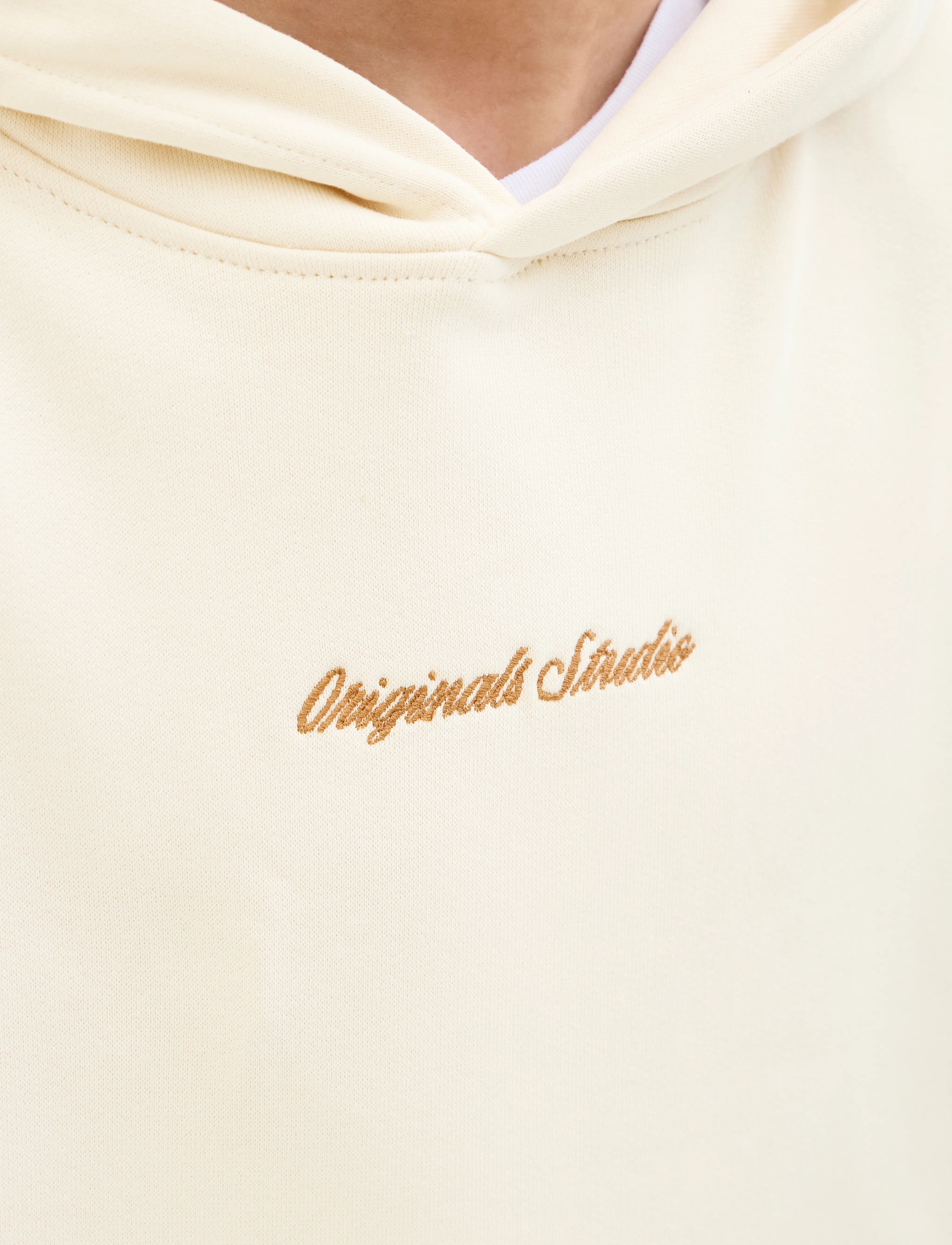 Jack & Jones - JORNORREBRO EMB SWEAT HOOD NOOS JNR - hættetrøjer - antique white - 5