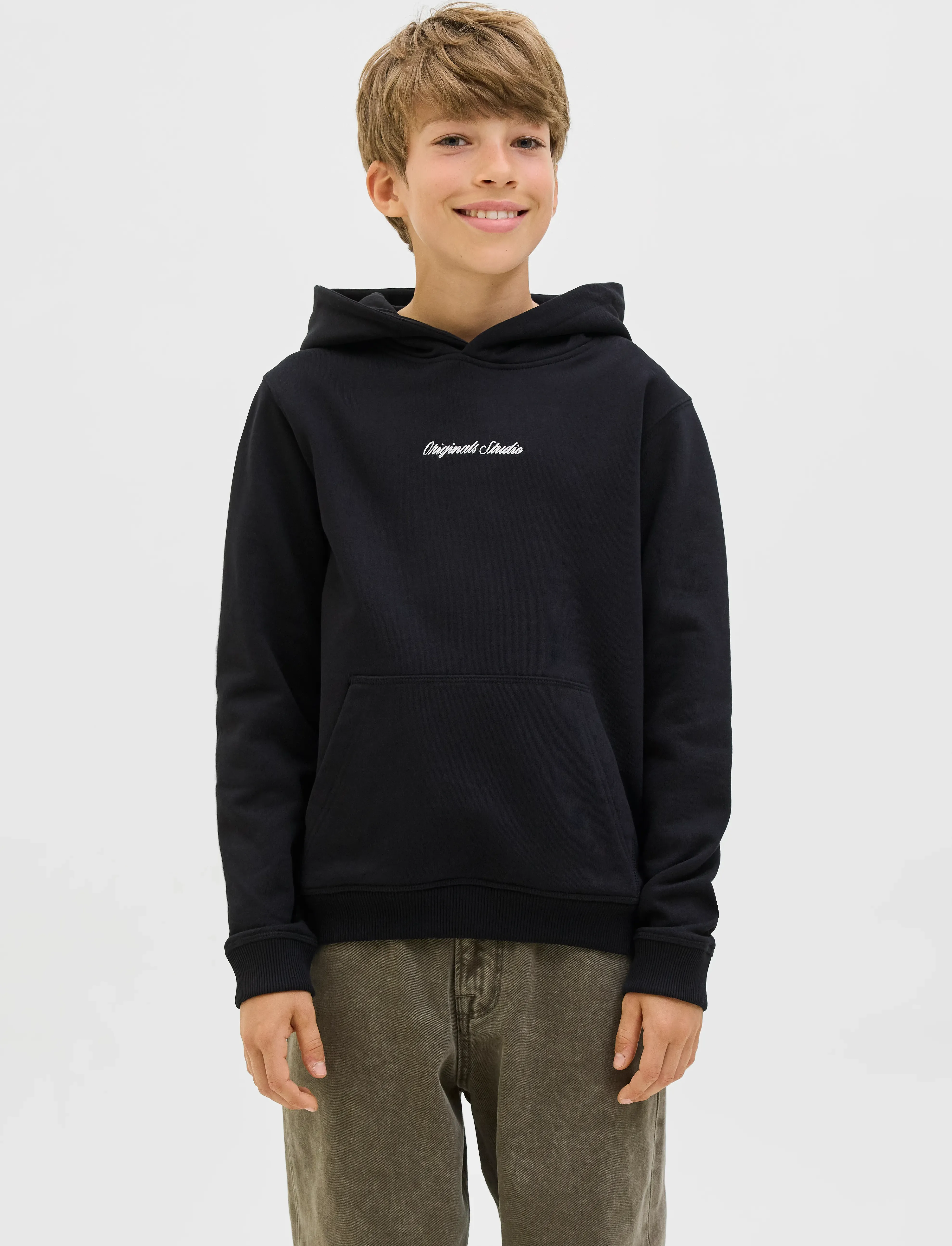 Jack & Jones JORNORREBRO EMB SWEAT HOOD NOOS JNR - Överdelar - BLACK / black
