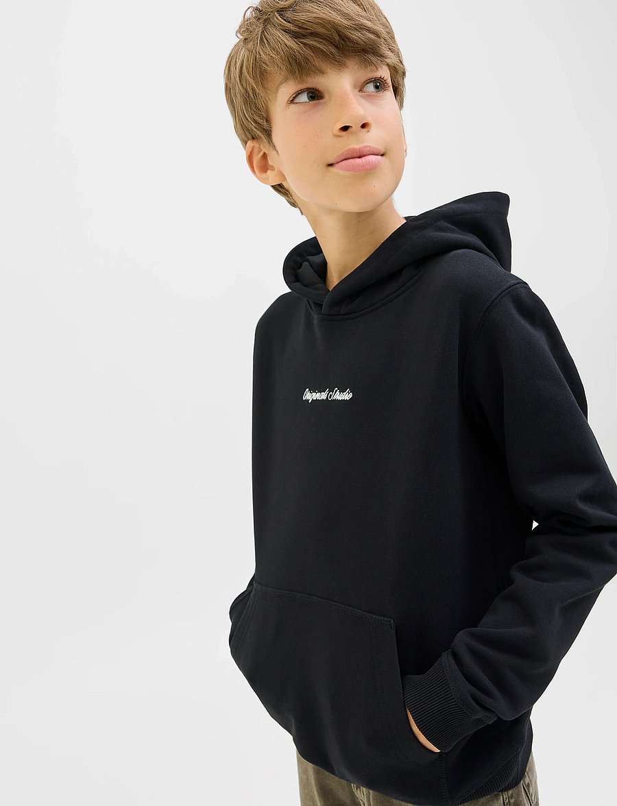 Jack & Jones - JORNORREBRO EMB SWEAT HOOD NOOS JNR - pulls à capuche - black - 4