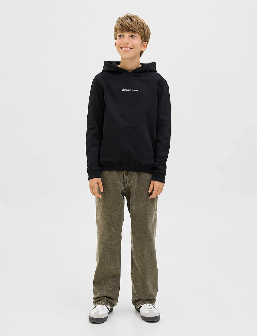 Jack & Jones - JORNORREBRO EMB SWEAT HOOD NOOS JNR - pulls à capuche - black - 5