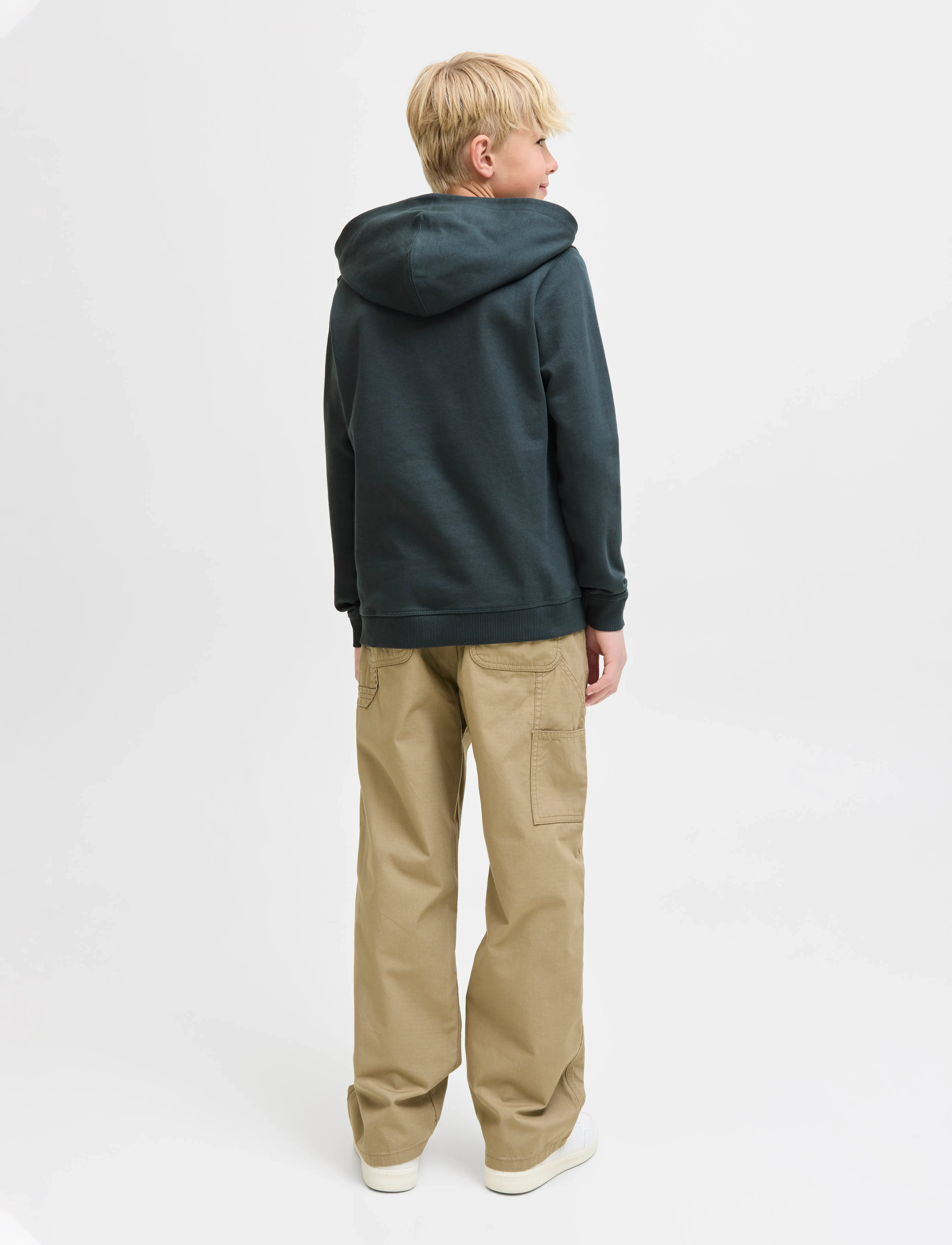 Jack & Jones - JORNORREBRO EMB SWEAT HOOD NOOS JNR - hættetrøjer - forest river - 2