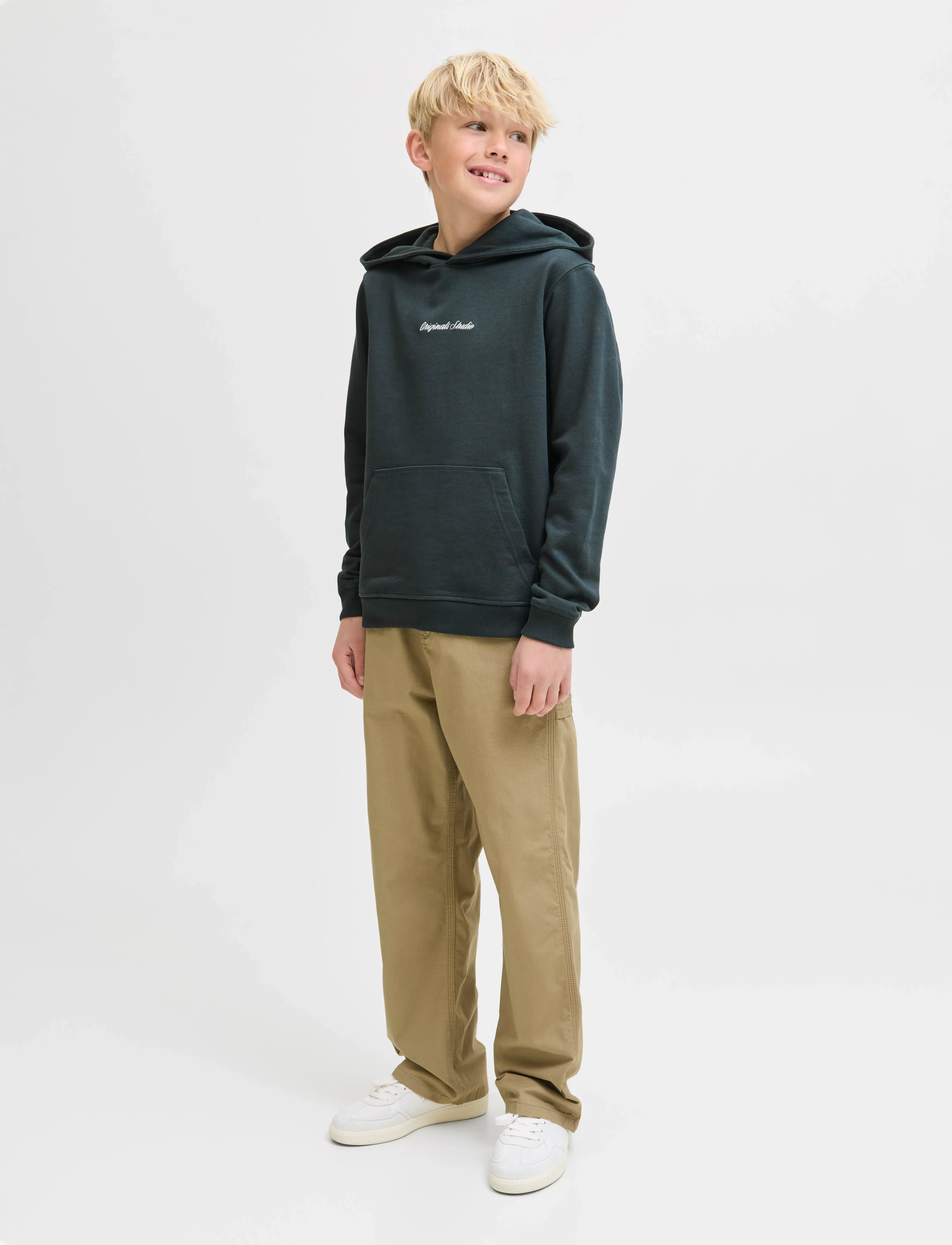 Jack & Jones - JORNORREBRO EMB SWEAT HOOD NOOS JNR - hættetrøjer - forest river - 3