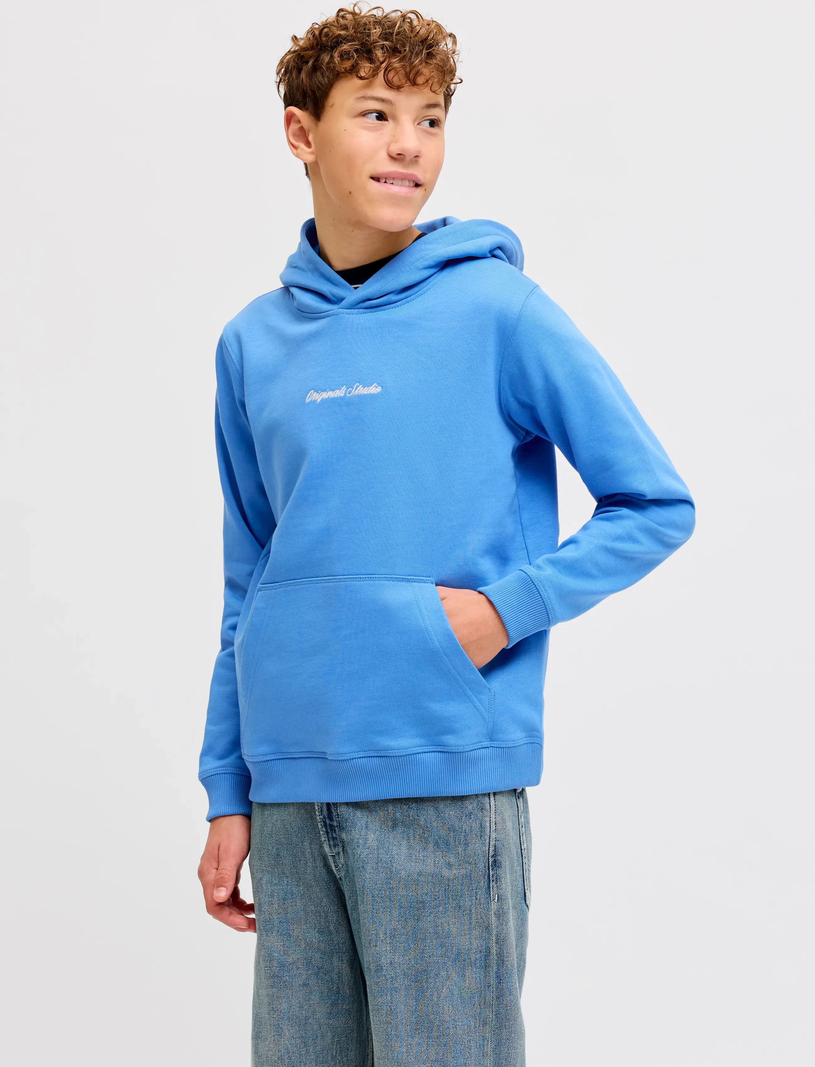 Jack & Jones JORNORREBRO EMB SWEAT HOOD NOOS JNR - Sweatshirts & Hættetrøjer - MARINA / blue