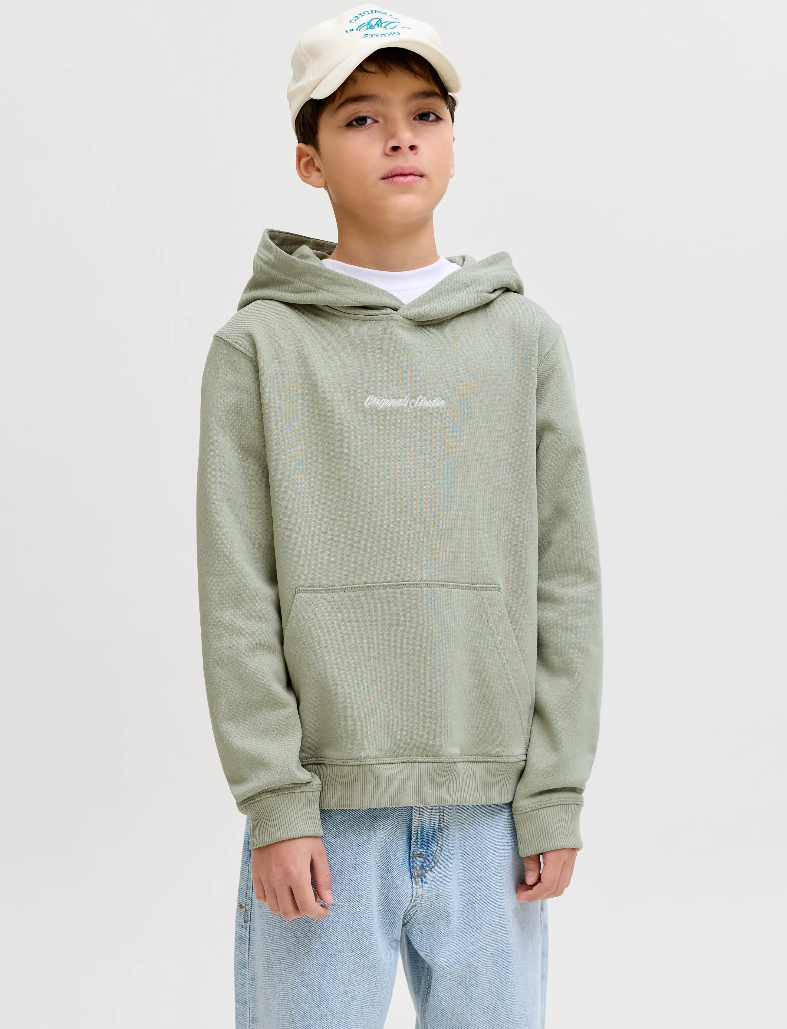 Jack & Jones JORNORREBRO EMB SWEAT HOOD NOOS JNR - Kapuzenpullover - SEAGRASS / khaki/green