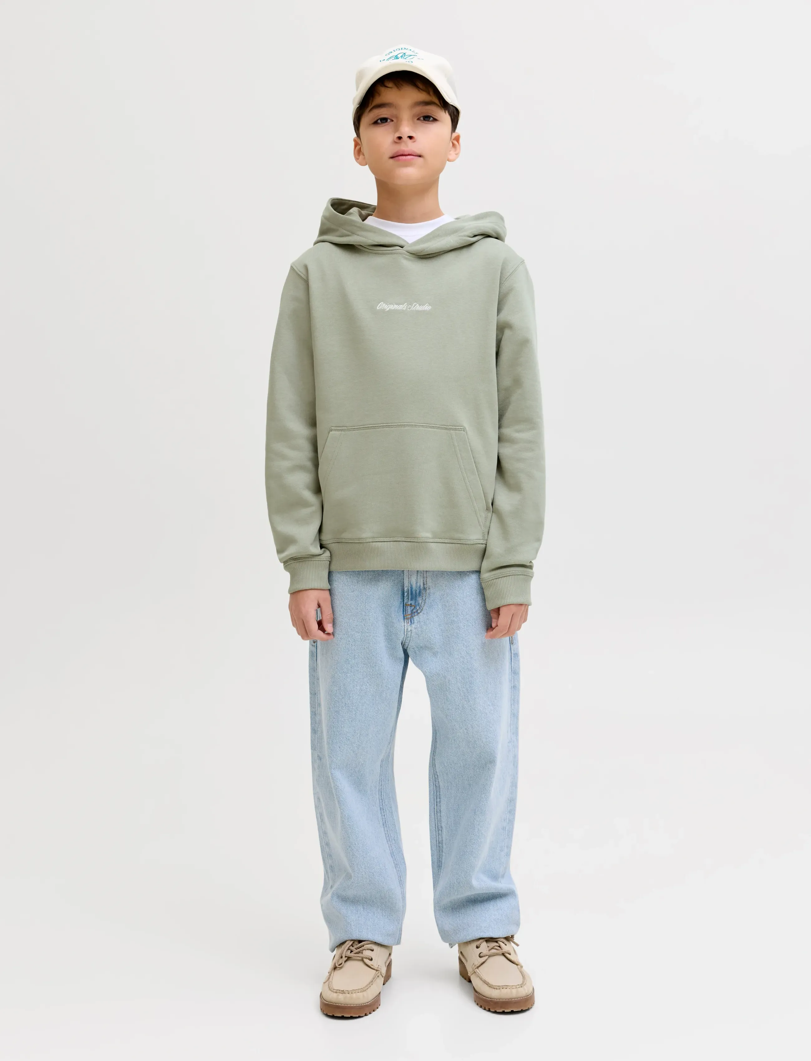 Jack & Jones - JORNORREBRO EMB SWEAT HOOD NOOS JNR - hættetrøjer - seagrass - 3