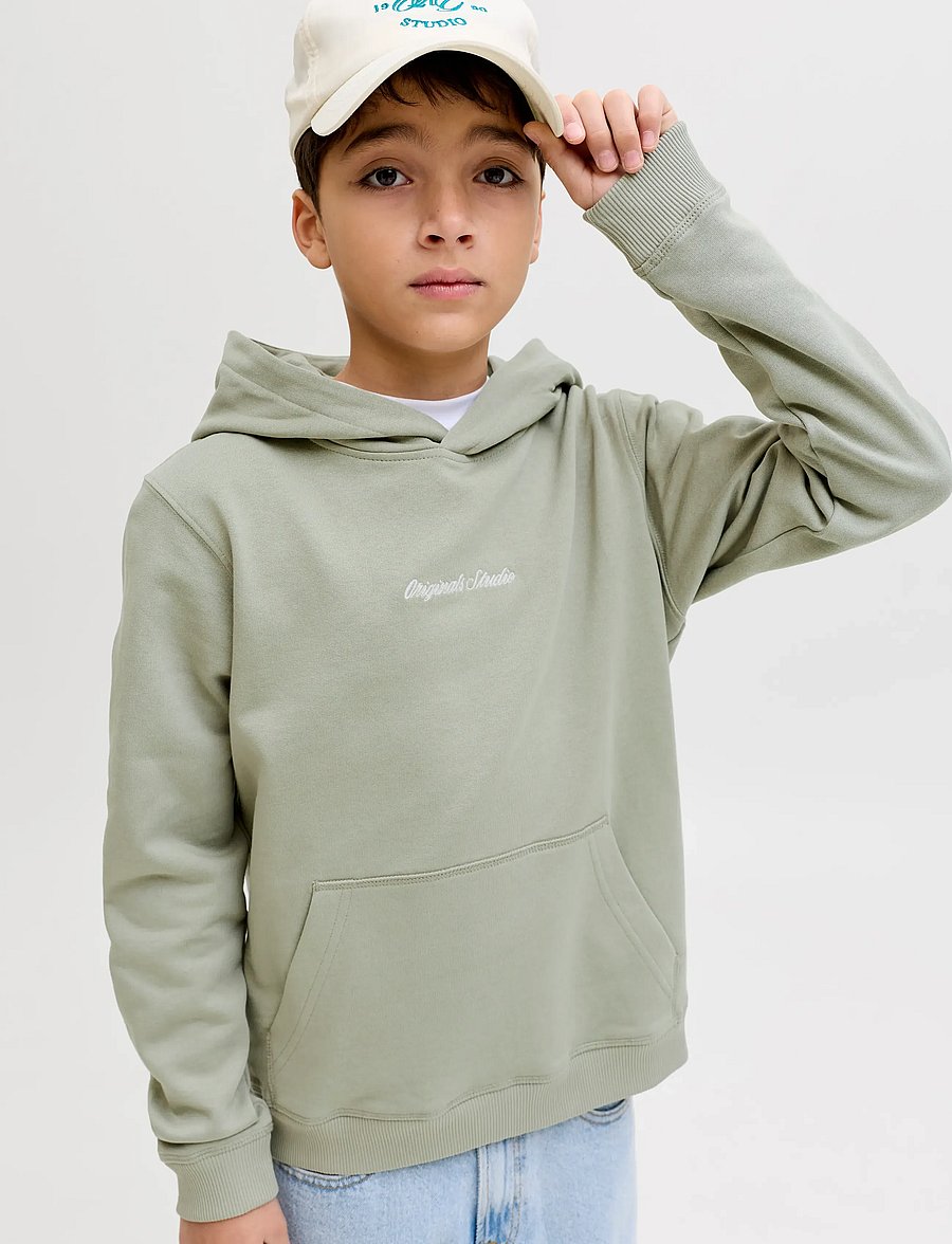 Jack & Jones - JORNORREBRO EMB SWEAT HOOD NOOS JNR - kapuzenpullover - seagrass - 4