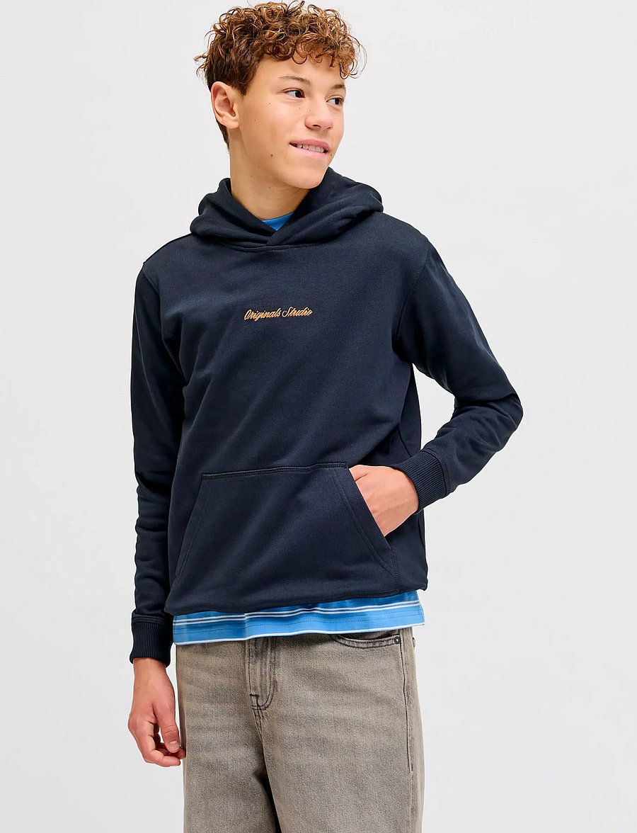Jack & Jones - JORNORREBRO EMB SWEAT HOOD NOOS JNR - kapuzenpullover - sky captain - 0