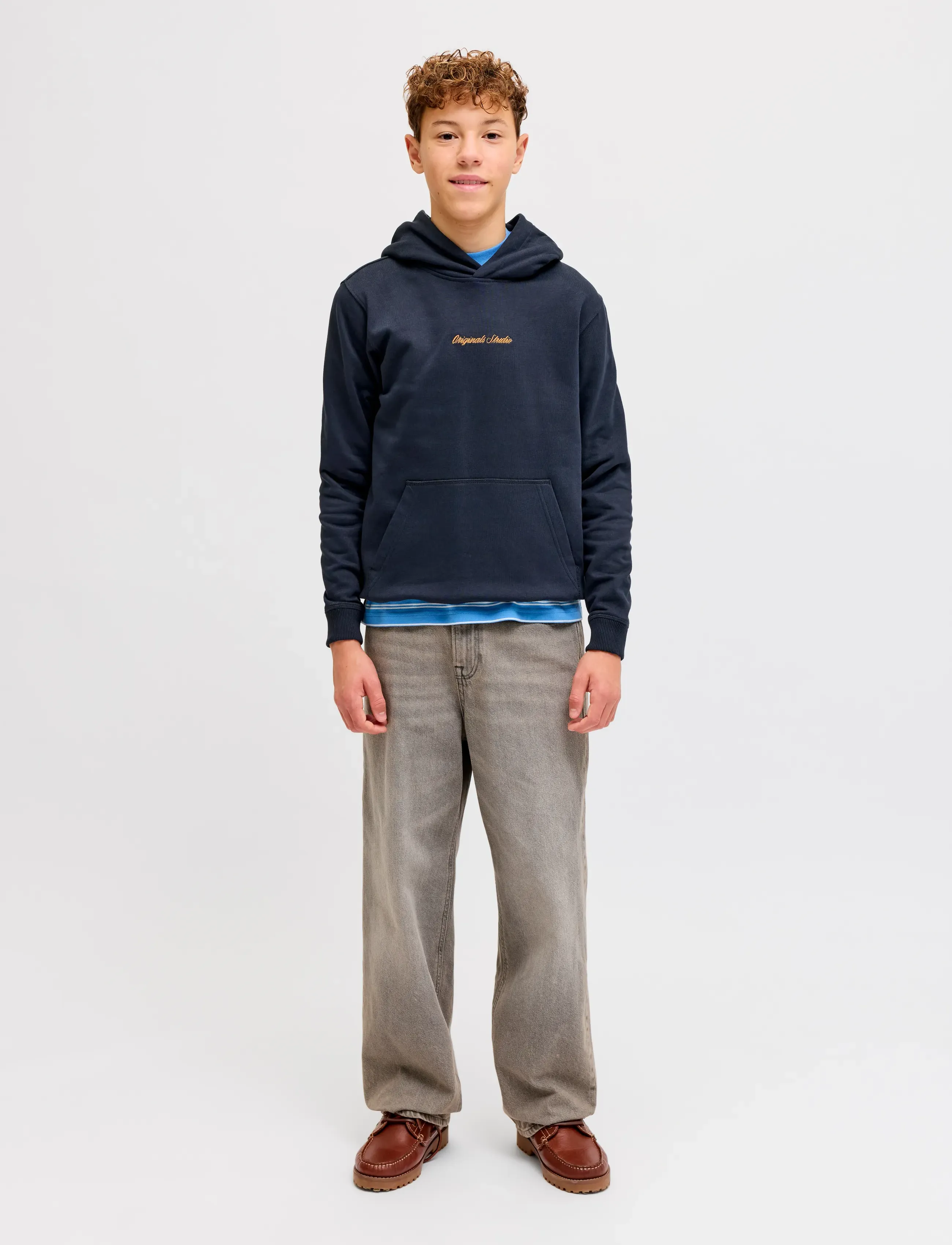 Jack & Jones - JORNORREBRO EMB SWEAT HOOD NOOS JNR - hættetrøjer - sky captain - 3