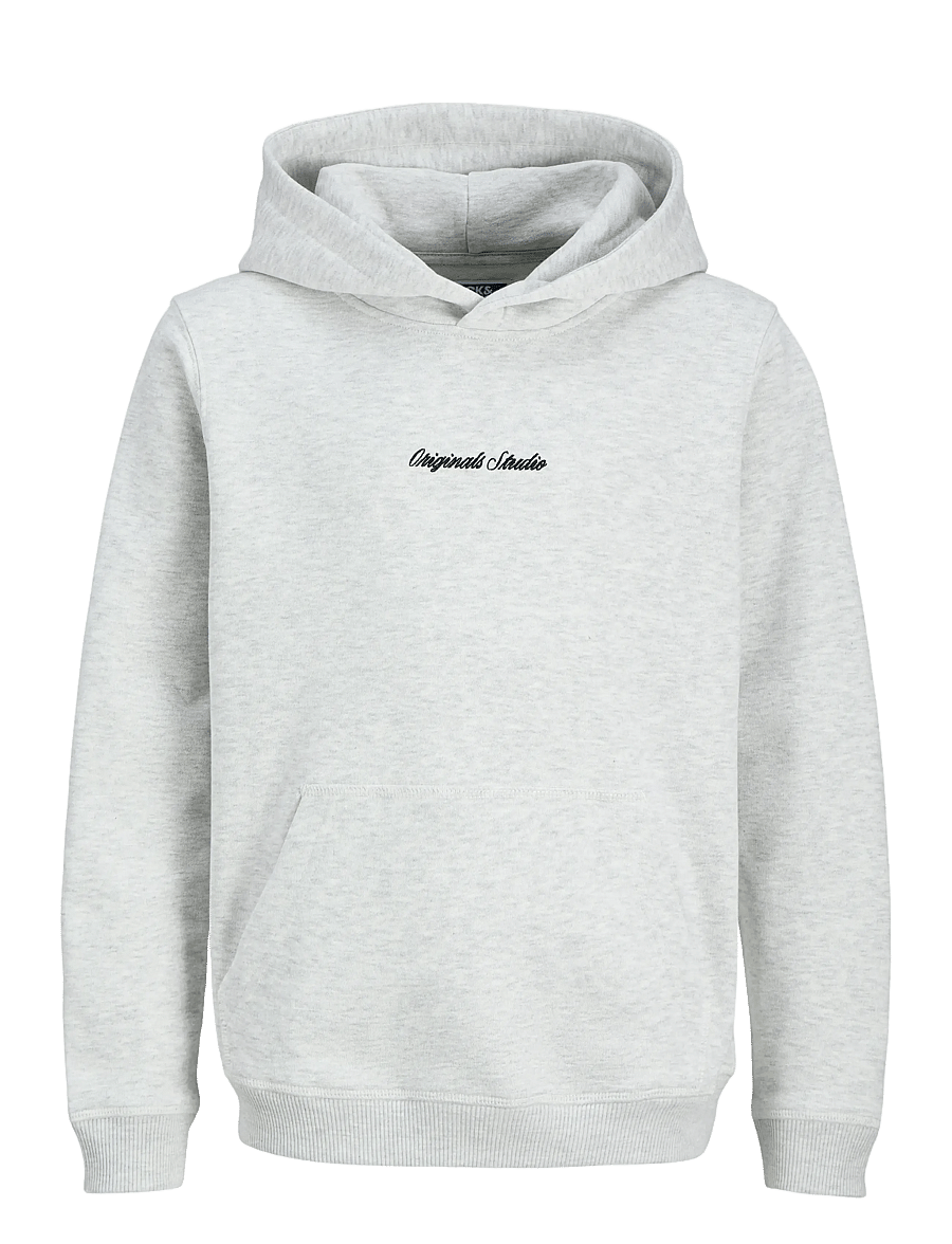 Jack & Jones - JORNORREBRO EMB SWEAT HOOD NOOS JNR - pulls à capuche - white melange - 1