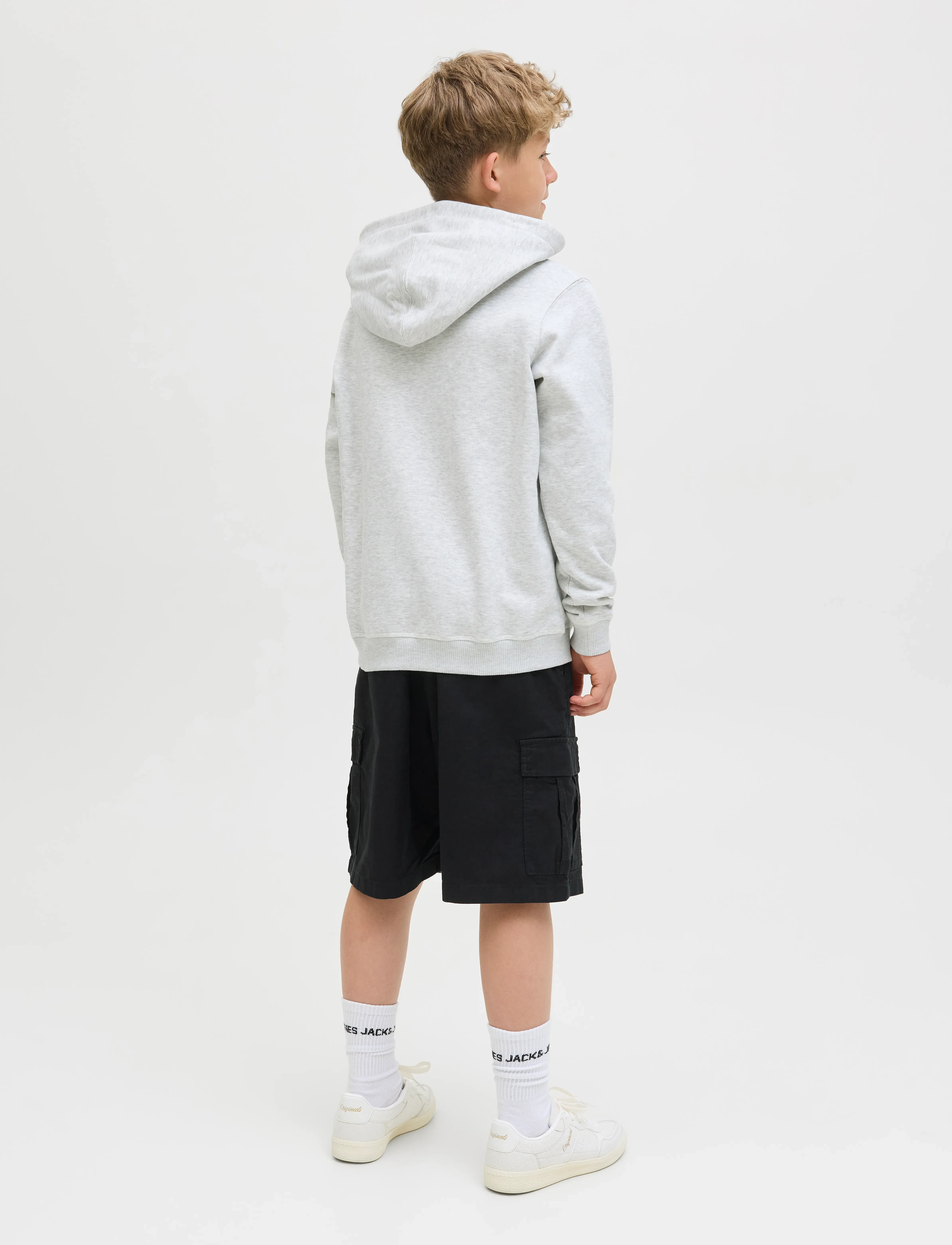Jack & Jones - JORNORREBRO EMB SWEAT HOOD NOOS JNR - kapuzenpullover - white melange - 2