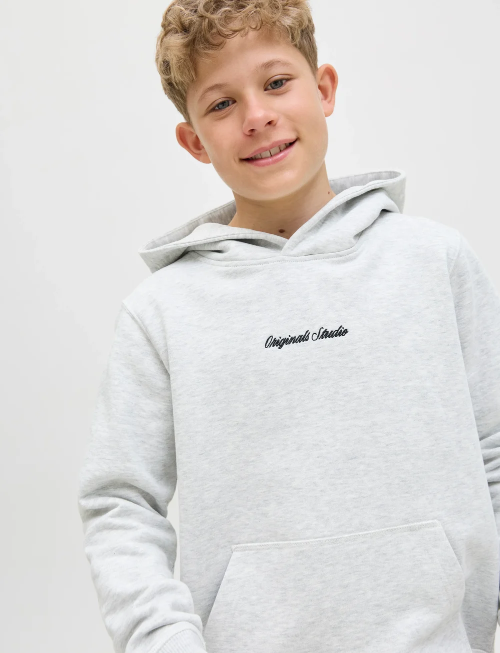 Jack & Jones - JORNORREBRO EMB SWEAT HOOD NOOS JNR - kapuzenpullover - white melange - 3