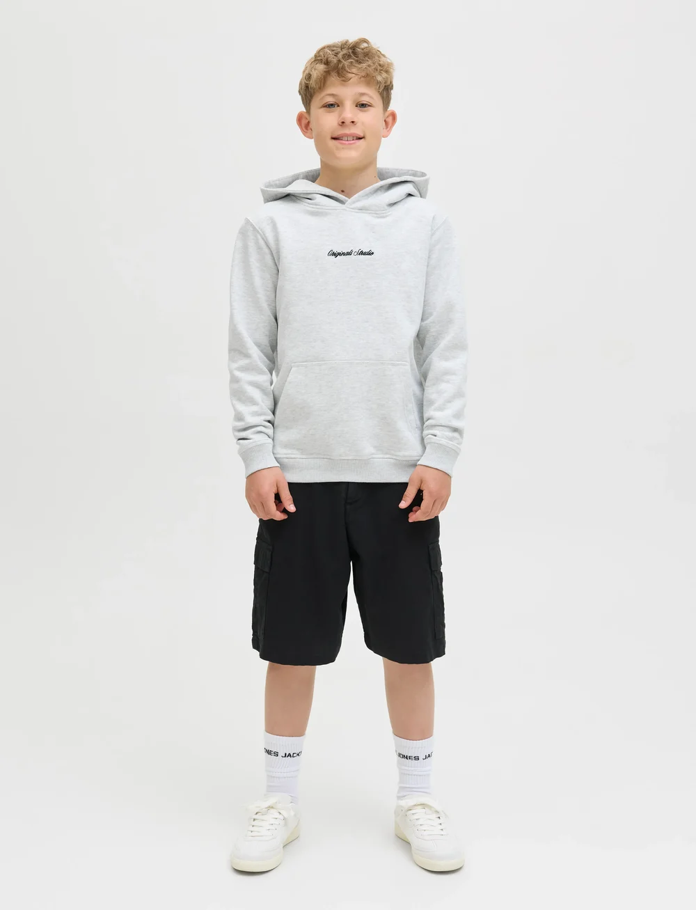 Jack & Jones - JORNORREBRO EMB SWEAT HOOD NOOS JNR - kapuzenpullover - white melange - 4