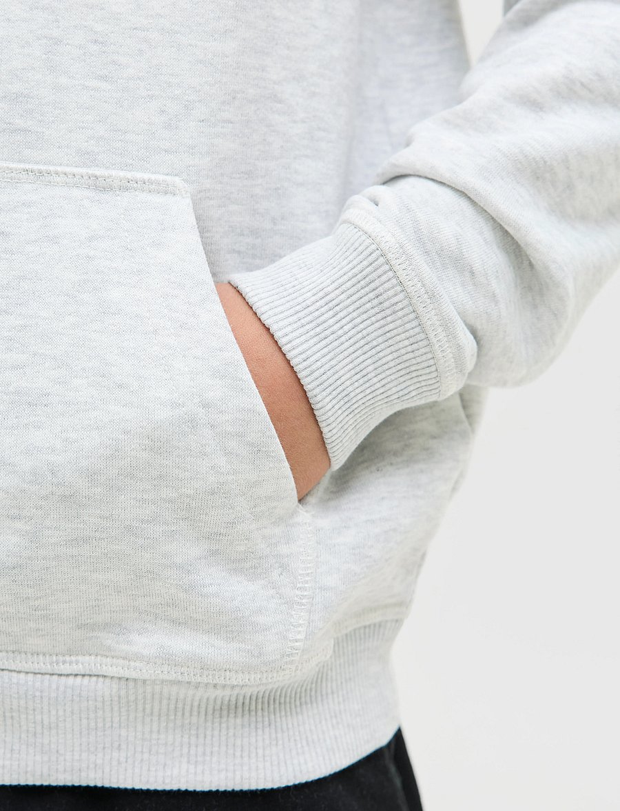 Jack & Jones - JORNORREBRO EMB SWEAT HOOD NOOS JNR - pulls à capuche - white melange - 5