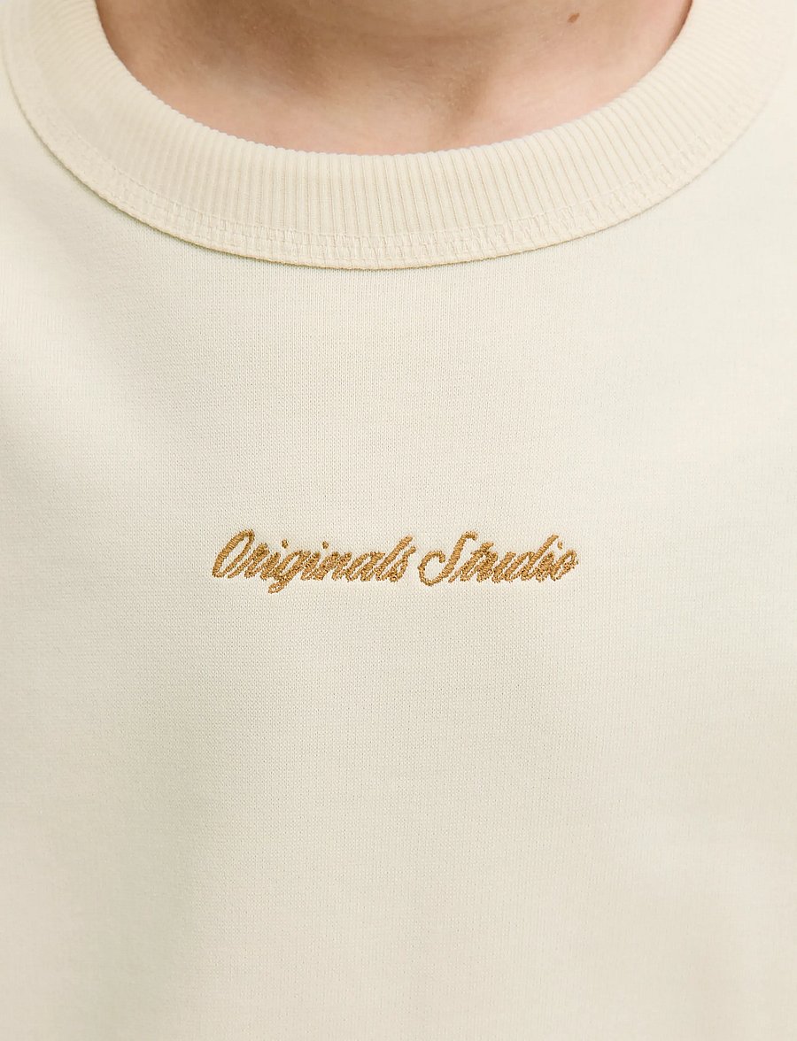 Jack & Jones - JORNORREBRO EMB SWEAT CREW NOOS JNR - sweatshirts - antique white - 5