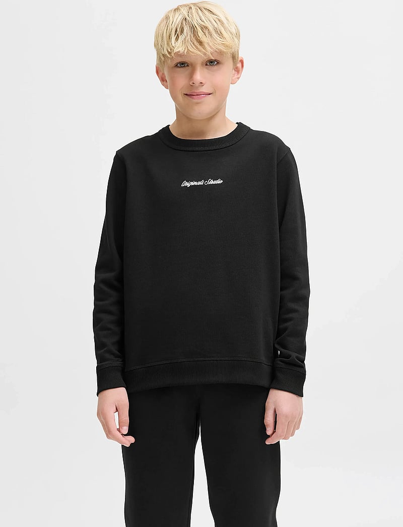 Jack & Jones - JORNORREBRO EMB SWEAT CREW NOOS JNR - sweatshirts - black - 0