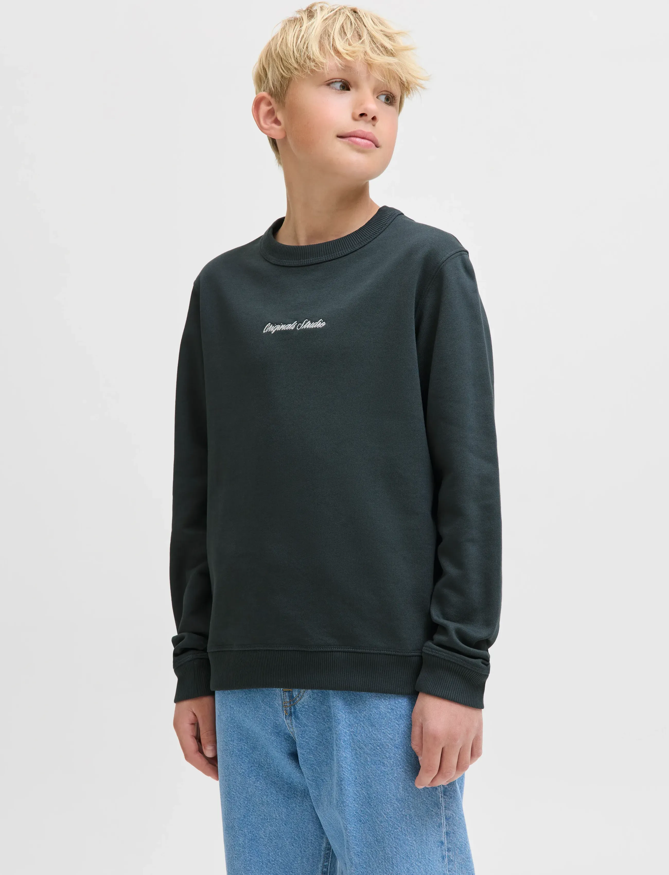 Jack & Jones JORNORREBRO EMB SWEAT CREW NOOS JNR - Sweatshirts - FOREST RIVER / khaki/green