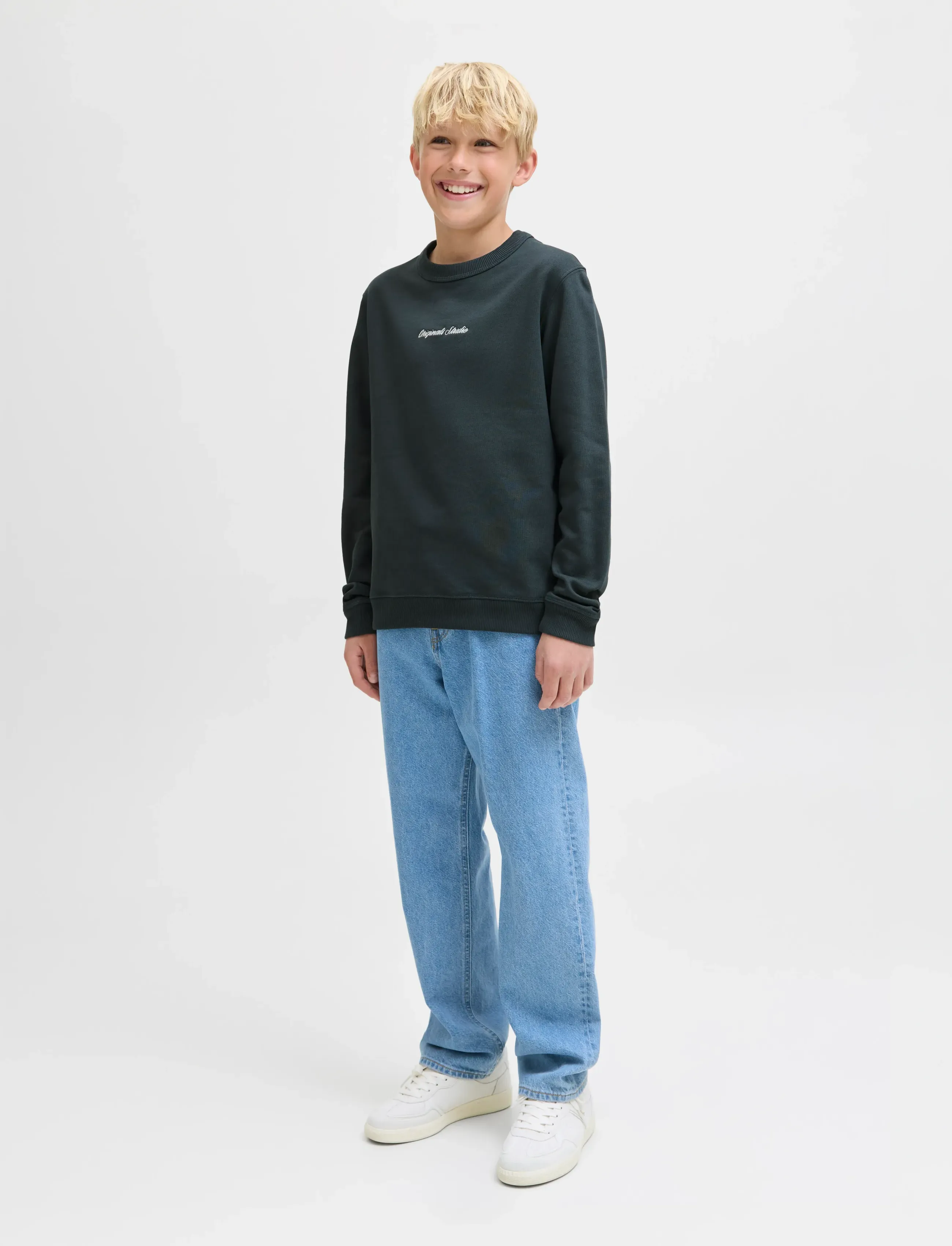 Jack & Jones - JORNORREBRO EMB SWEAT CREW NOOS JNR - sweatshirts - forest river - 5
