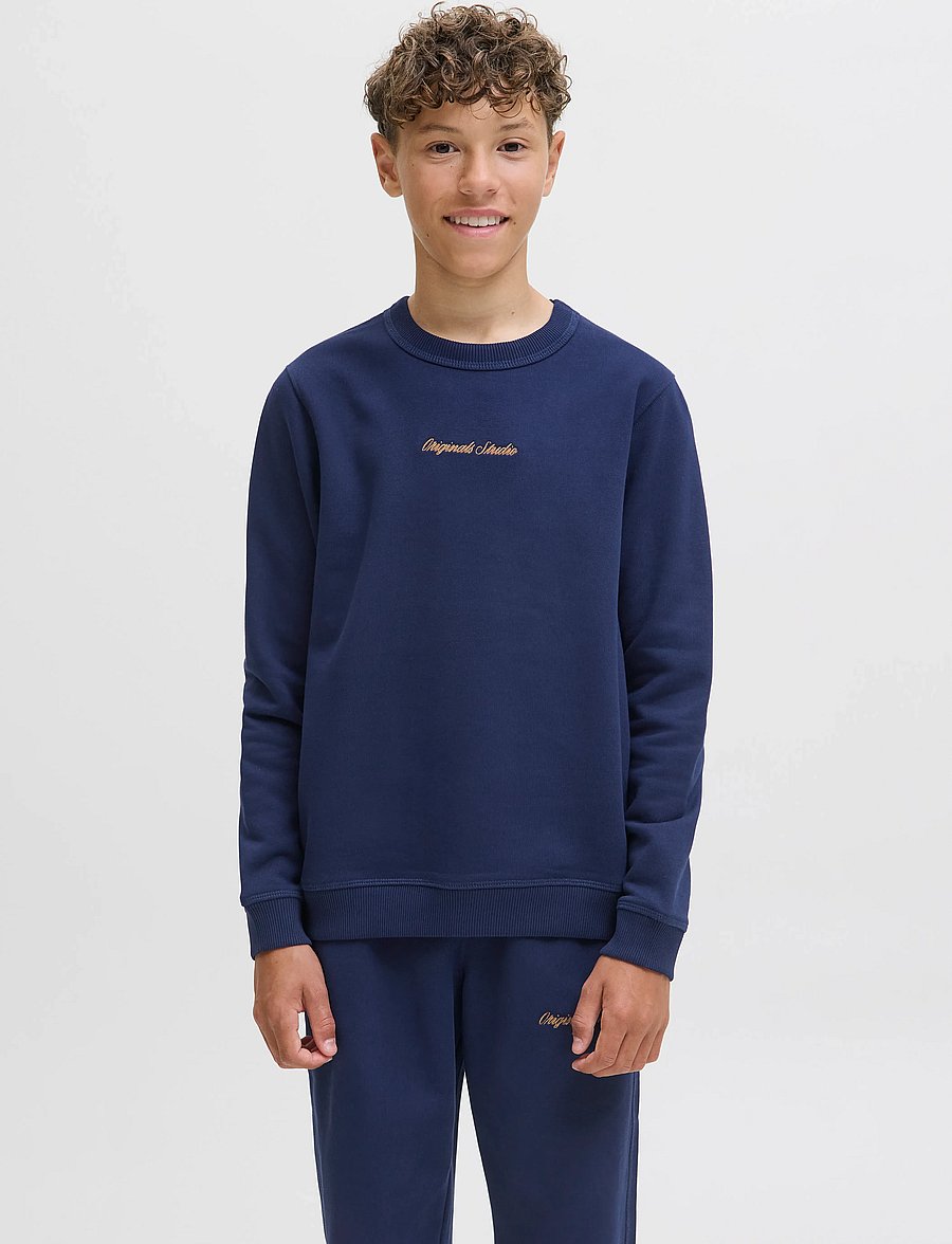 Jack & Jones - JORNORREBRO EMB SWEAT CREW NOOS JNR - sweatshirts - ocean cavern - 0