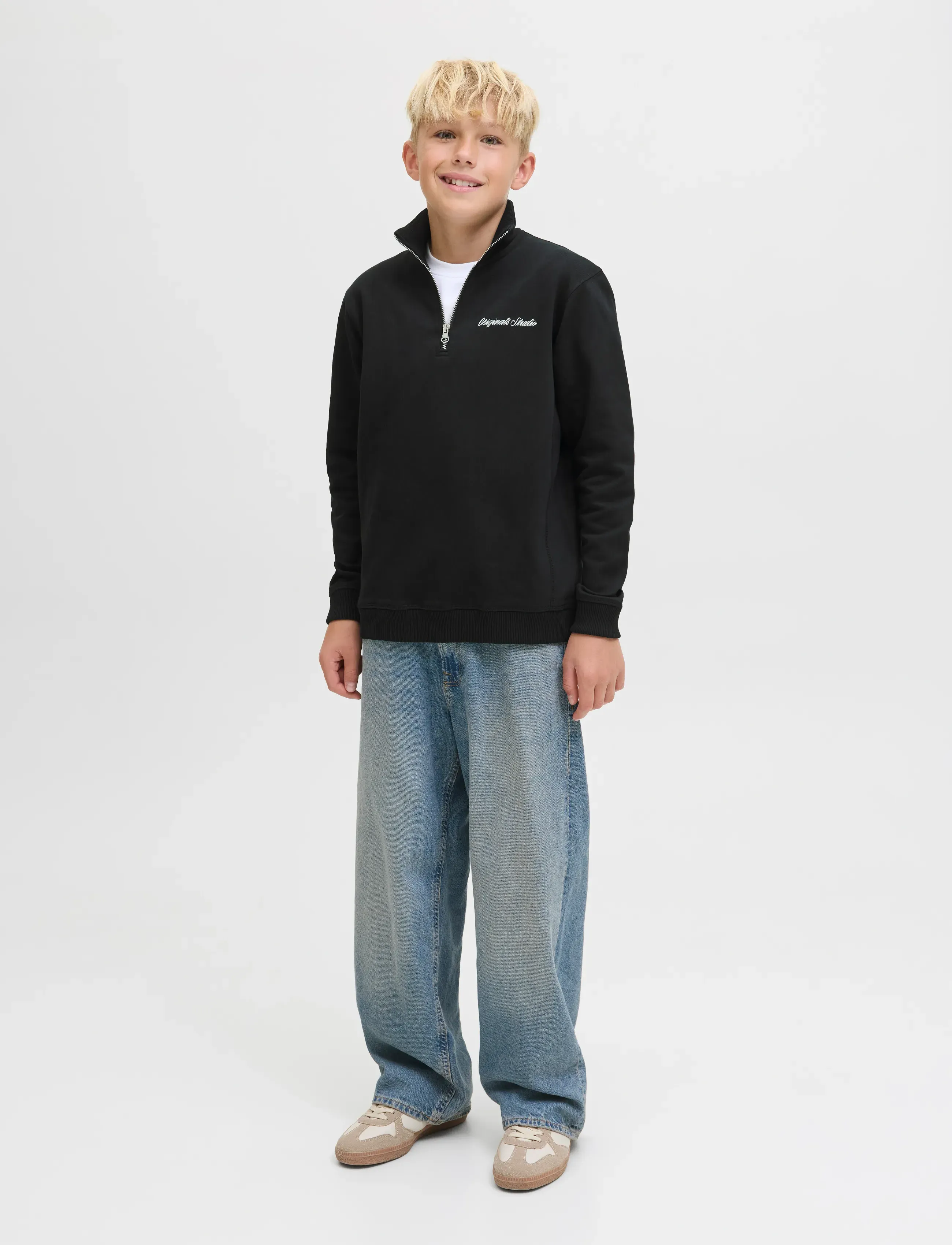 Jack & Jones - JORNORREBRO EMB SWEAT HIGH NECK JNR - sweatshirts - black - 3