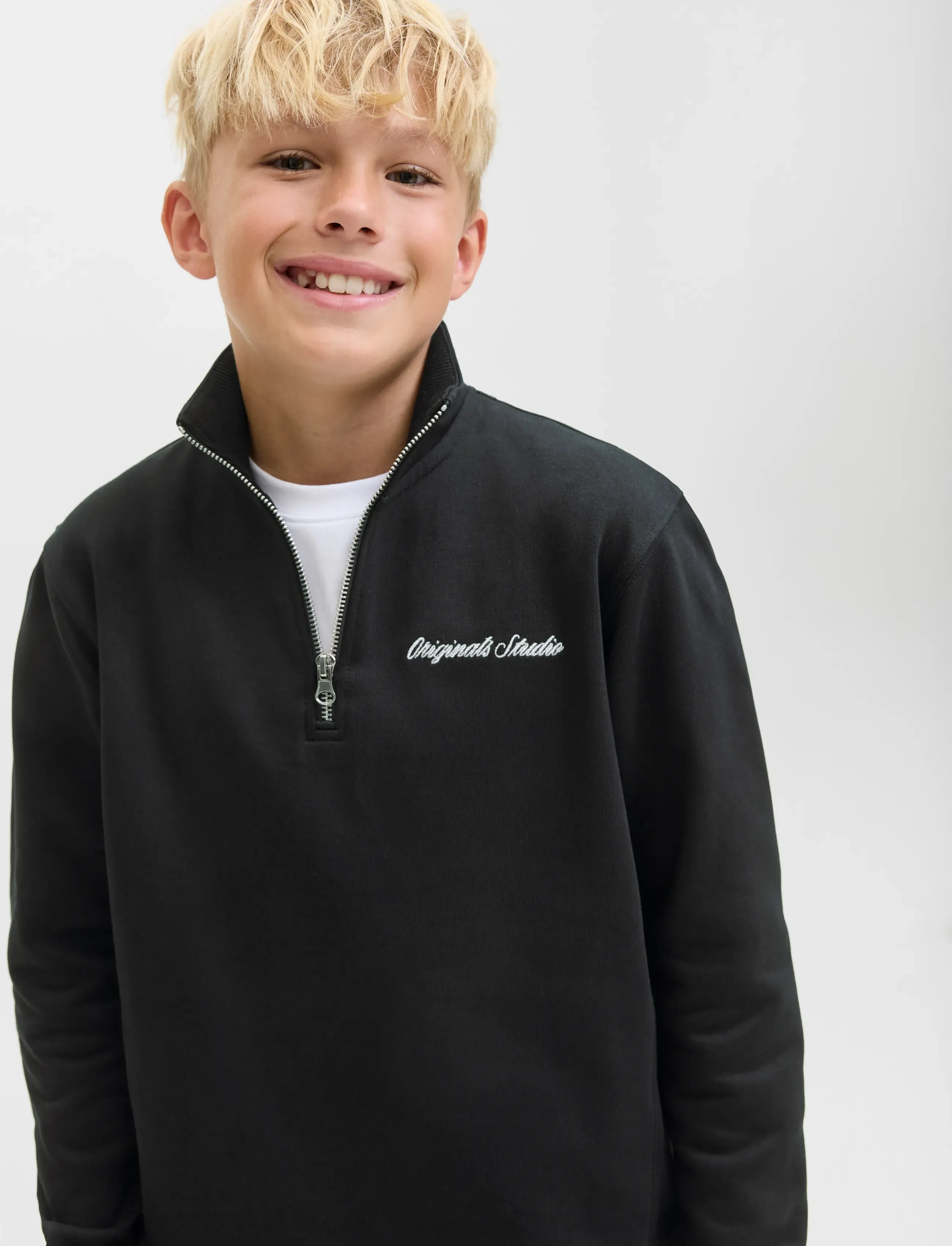 Jack & Jones - JORNORREBRO EMB SWEAT HIGH NECK JNR - sweatshirts - black - 5