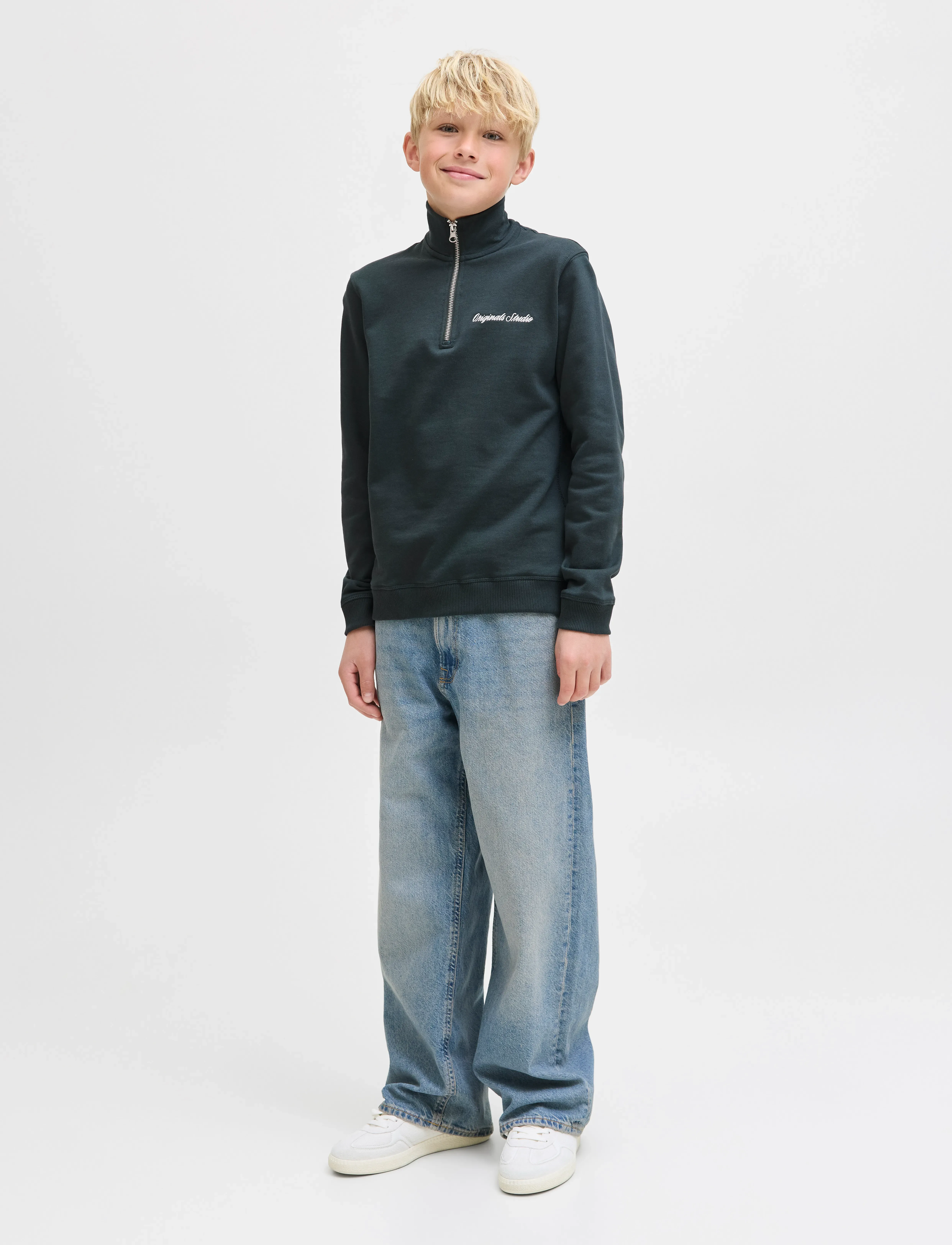 Jack & Jones - JORNORREBRO EMB SWEAT HIGH NECK JNR - sweatshirts - forest river - 3