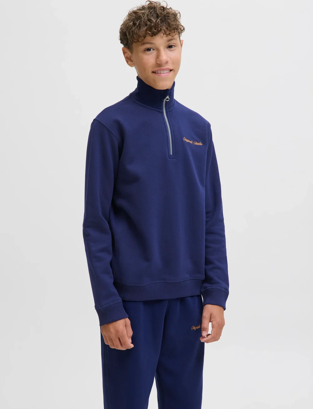 Jack & Jones - JORNORREBRO EMB SWEAT HIGH NECK JNR - sweatshirts - ocean cavern - 0
