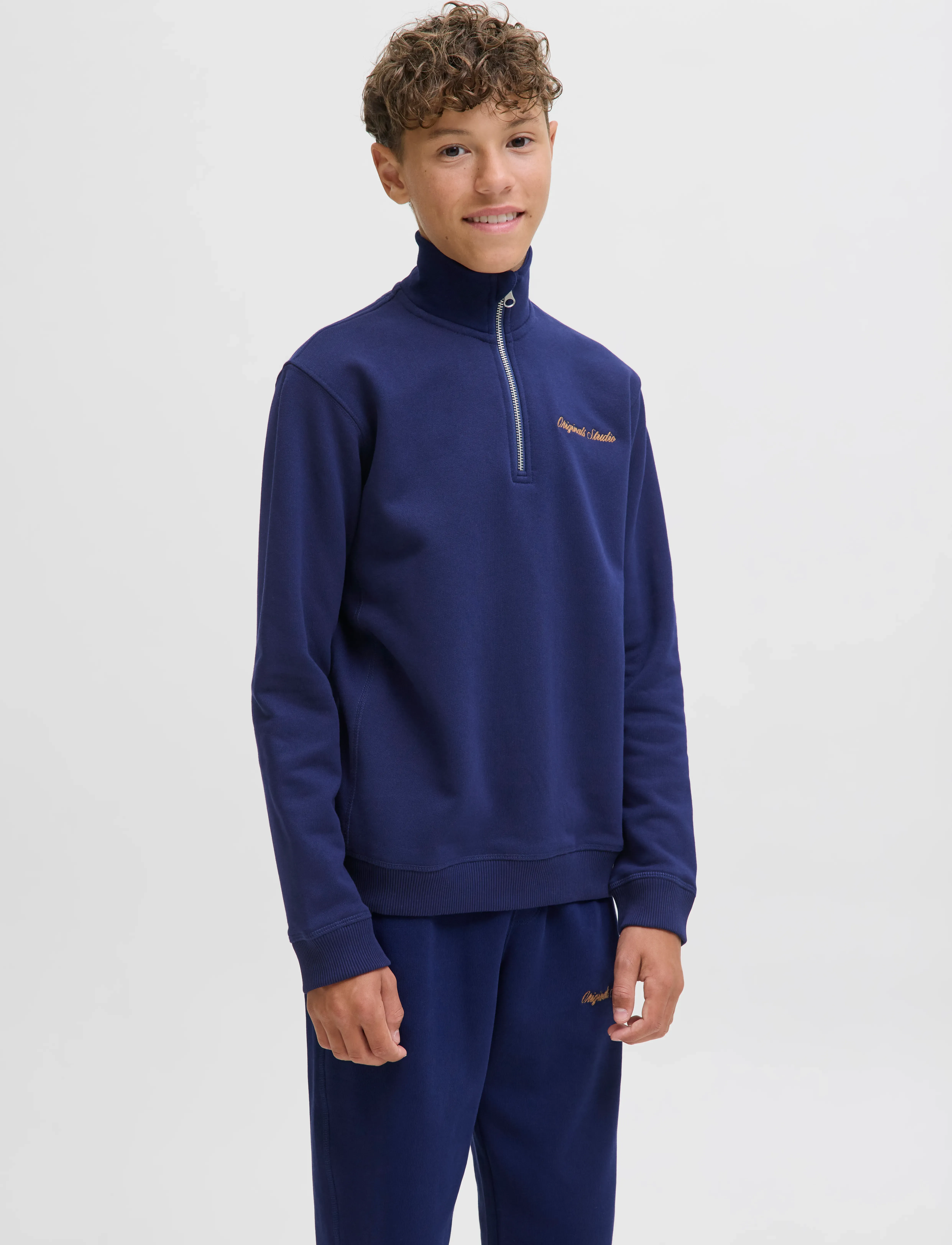 Jack & Jones JORNORREBRO EMB SWEAT HIGH NECK JNR - Sweatshirts - OCEAN CAVERN / navy