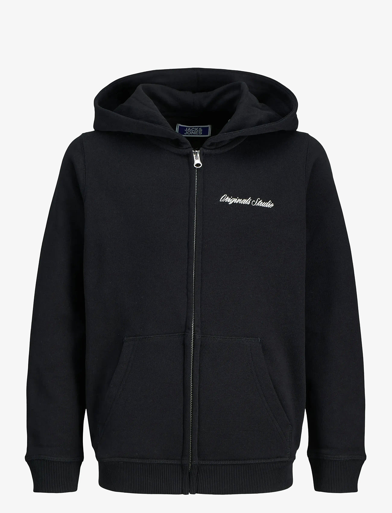 Jack & Jones - JORNORREBRO EMB SWEAT ZIP HOOD JNR - hættetrøjer - black - 1