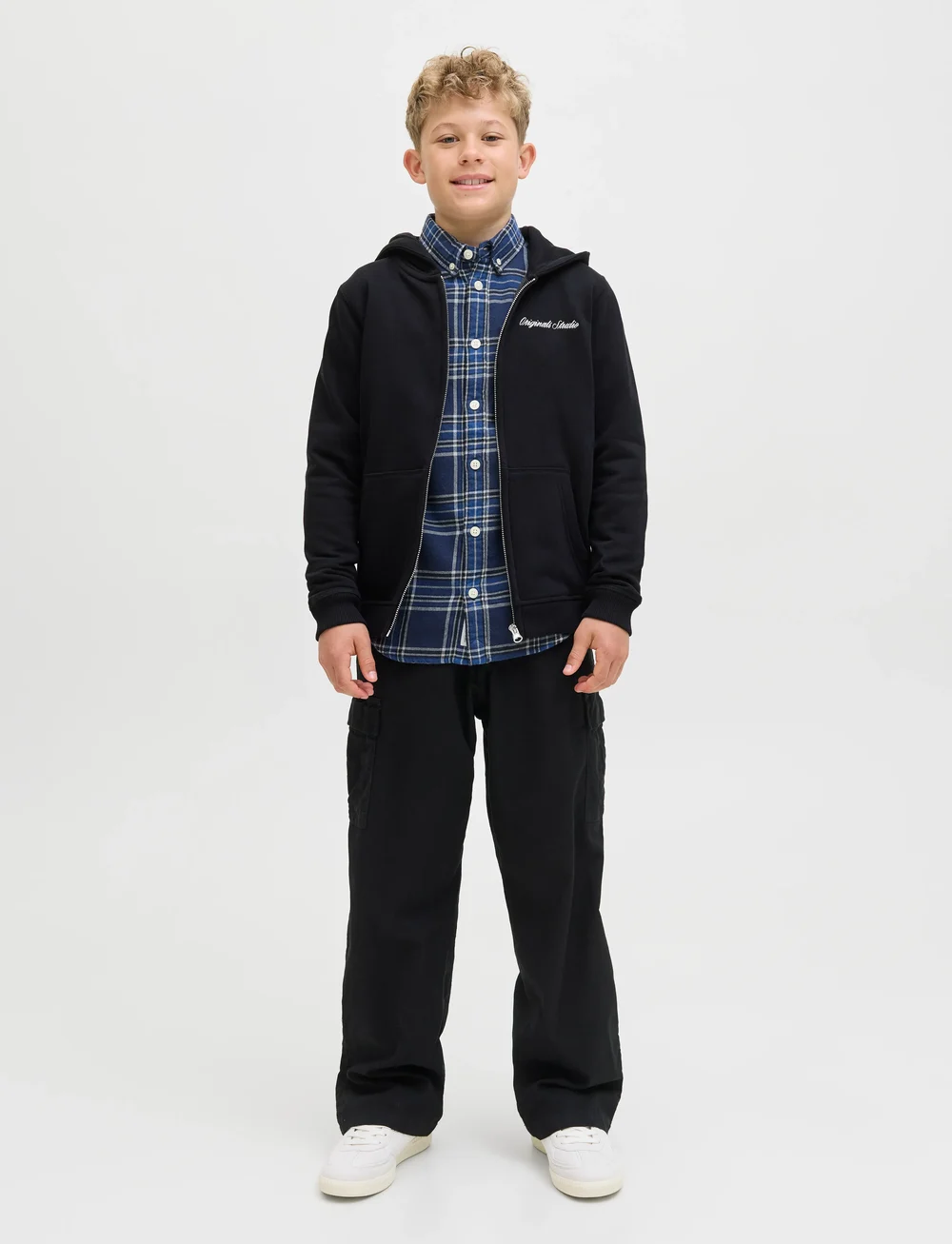 Jack & Jones - JORNORREBRO EMB SWEAT ZIP HOOD JNR - kapuzenpullover - black - 3