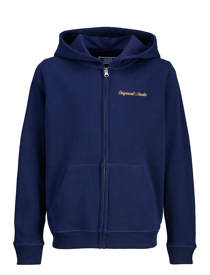 Jack & Jones - JORNORREBRO EMB SWEAT ZIP HOOD JNR - huvtröjor - ocean cavern - 1