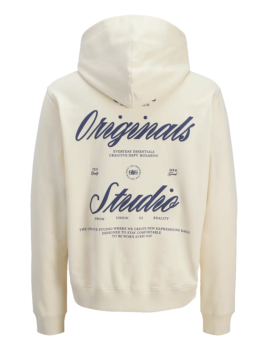 Jack & Jones - JORNORREBRO TYPO BACK SWEAT HOOD SN JNR - kapuzenpullover - antique white - 2