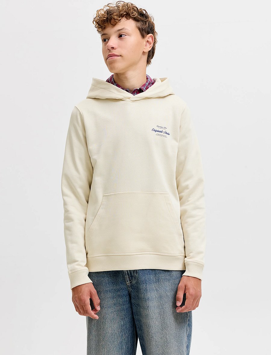 Jack & Jones - JORNORREBRO TYPO BACK SWEAT HOOD SN JNR - kapuzenpullover - antique white - 0