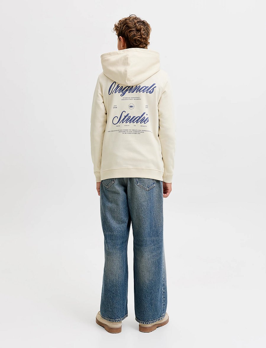 Jack & Jones - JORNORREBRO TYPO BACK SWEAT HOOD SN JNR - kapuzenpullover - antique white - 3