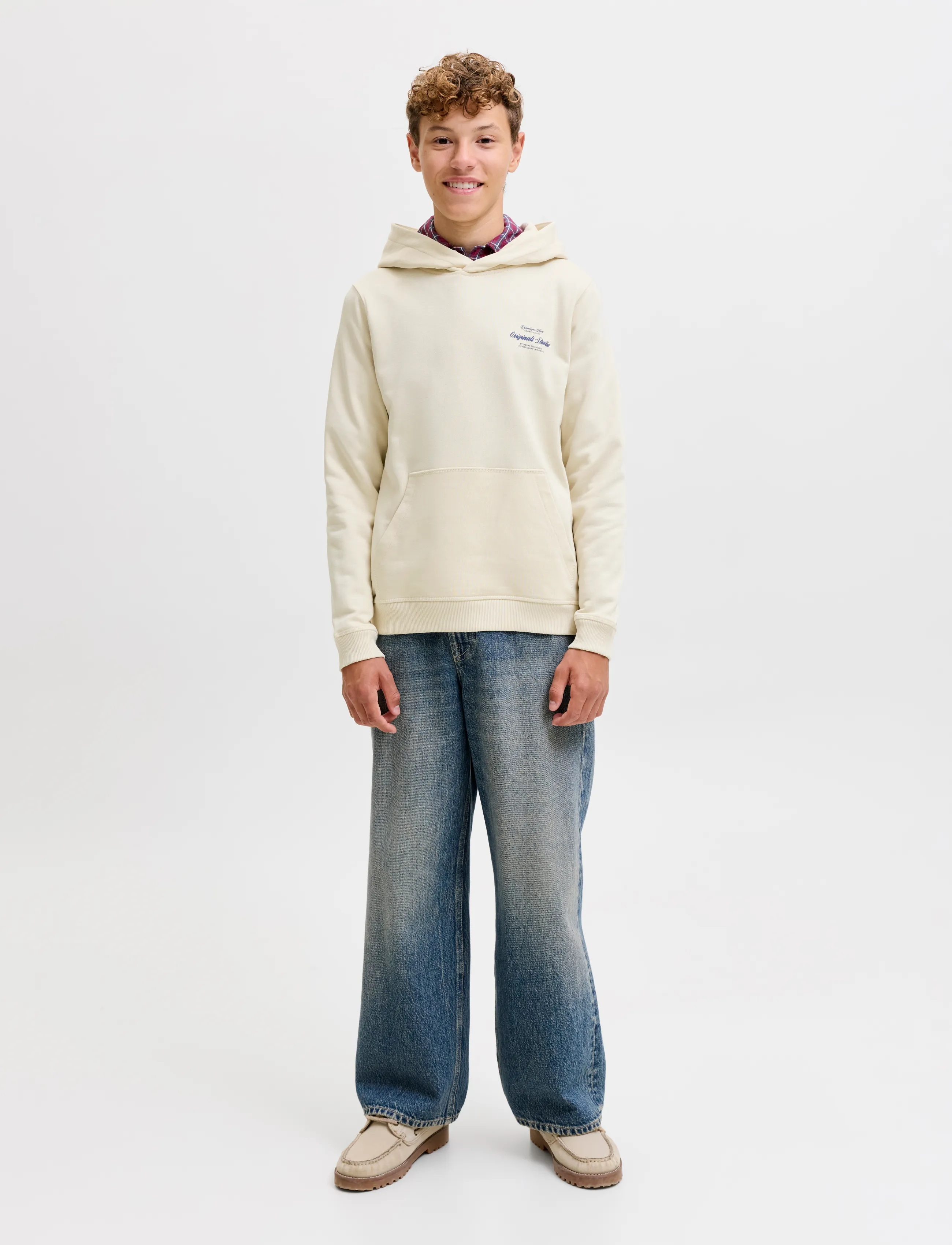 Jack & Jones - JORNORREBRO TYPO BACK SWEAT HOOD SN JNR - kapuzenpullover - antique white - 4