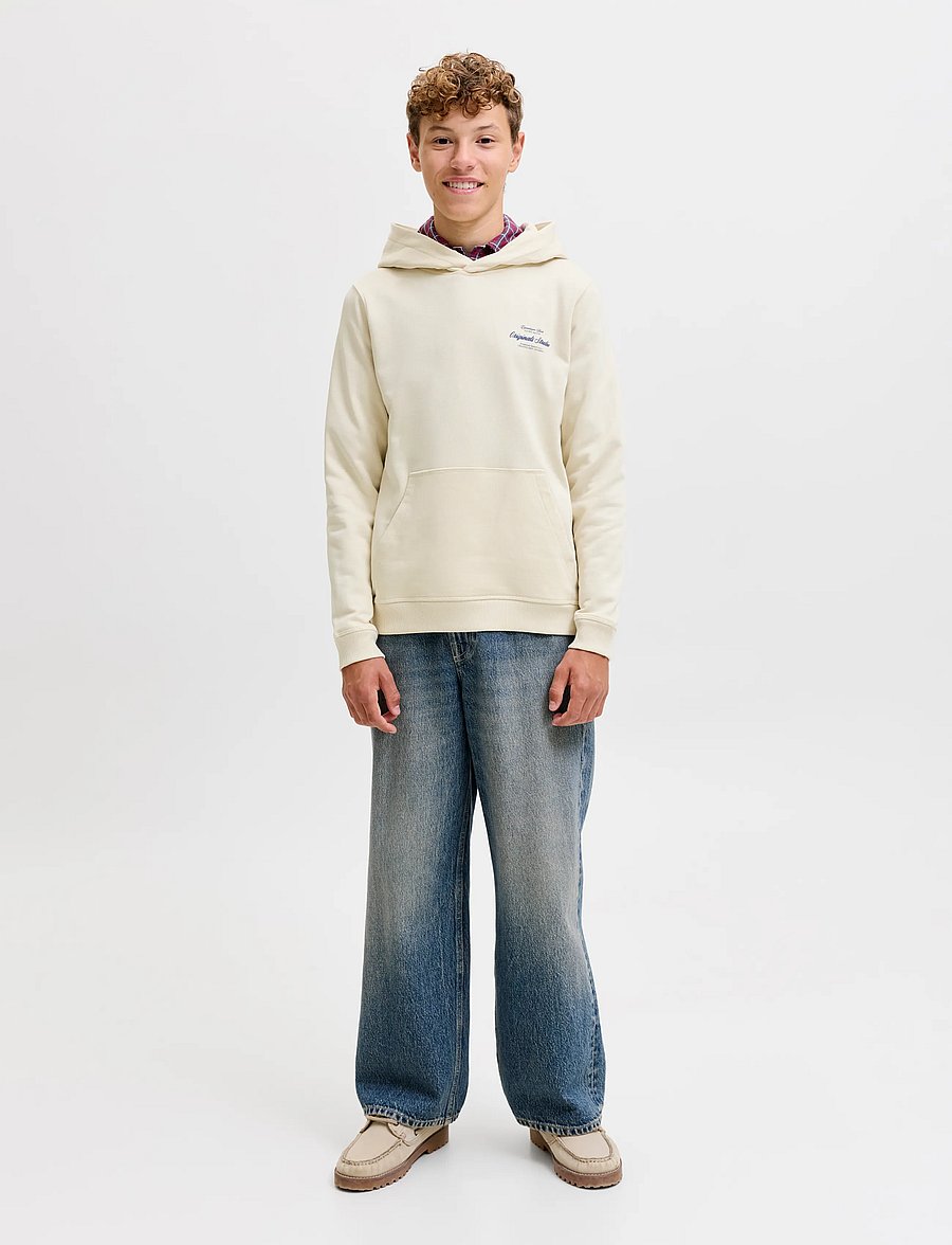 Jack & Jones - JORNORREBRO TYPO BACK SWEAT HOOD SN JNR - kapuzenpullover - antique white - 4