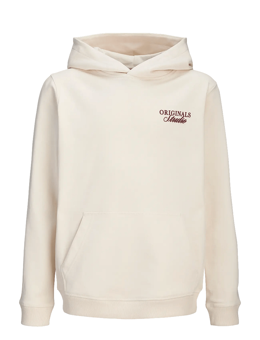 Jack & Jones - JORNORREBRO TYPO BACK SWEAT HOOD SN JNR - hættetrøjer - antique white - 1