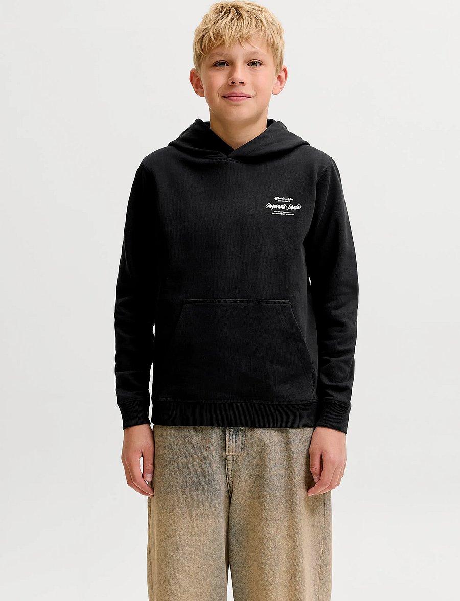 Jack & Jones - JORNORREBRO TYPO BACK SWEAT HOOD SN JNR - kapuzenpullover - black - 0