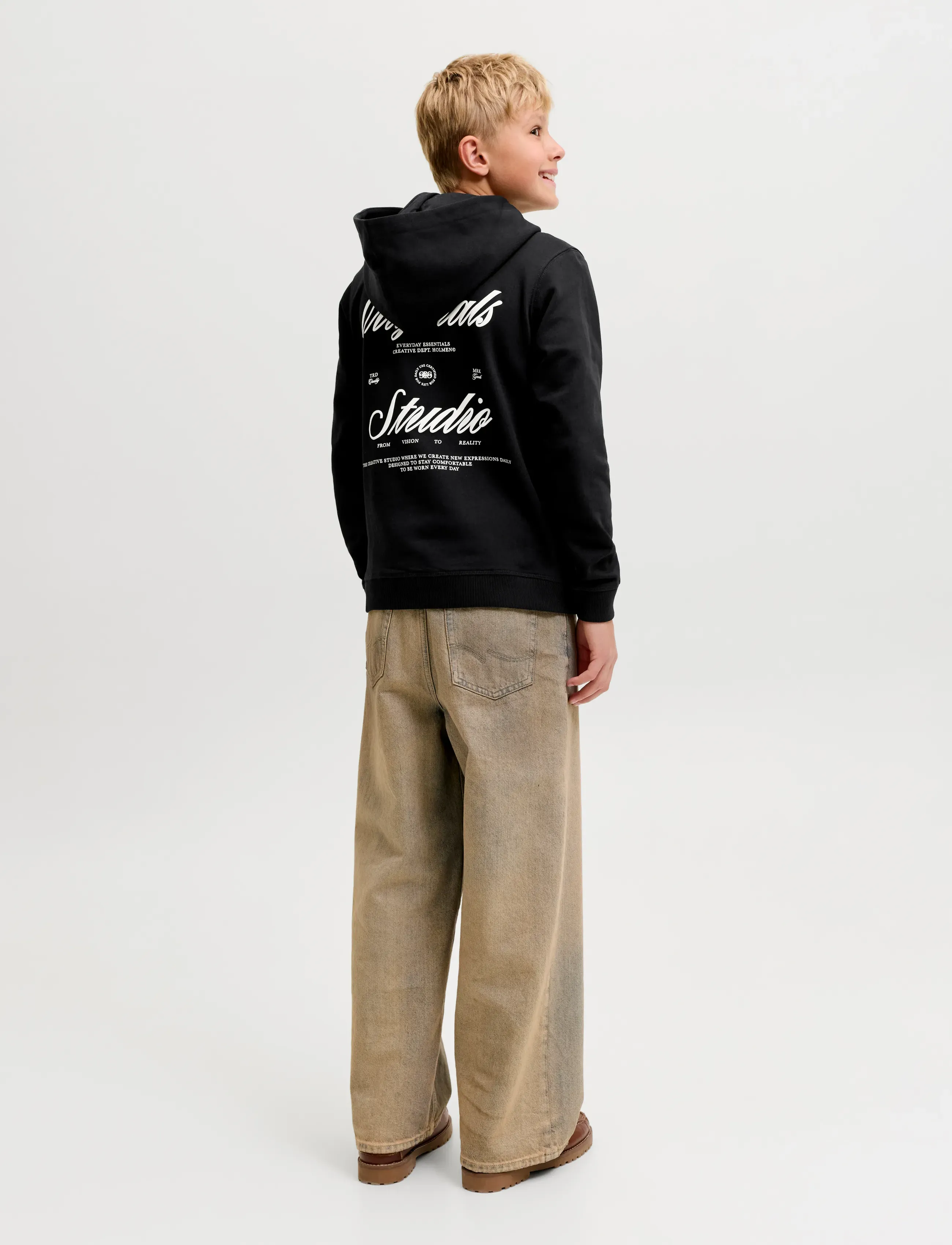 Jack & Jones - JORNORREBRO TYPO BACK SWEAT HOOD SN JNR - kapuzenpullover - black - 3