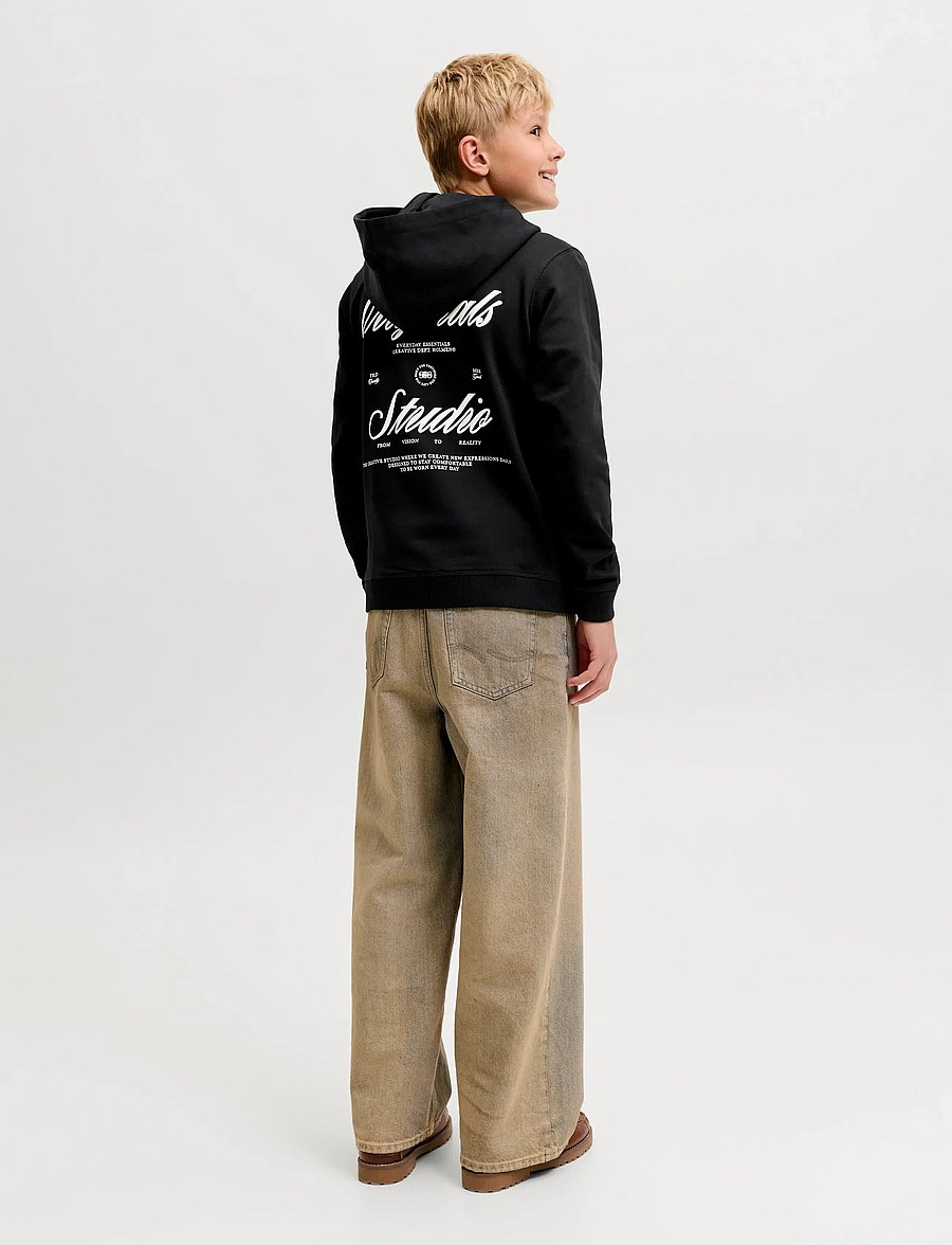 Jack & Jones - JORNORREBRO TYPO BACK SWEAT HOOD SN JNR - kapuzenpullover - black - 3