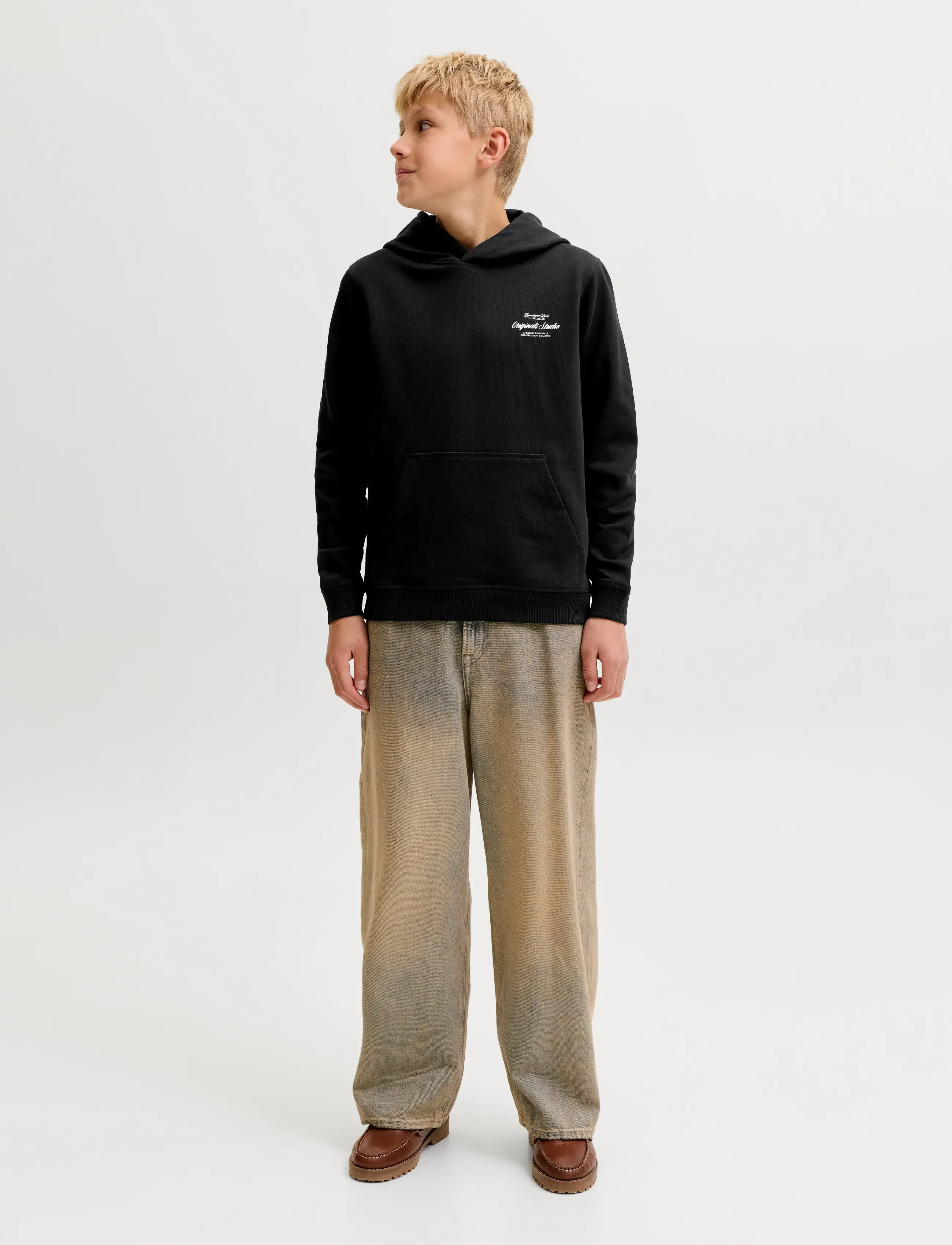 Jack & Jones - JORNORREBRO TYPO BACK SWEAT HOOD SN JNR - kapuzenpullover - black - 4