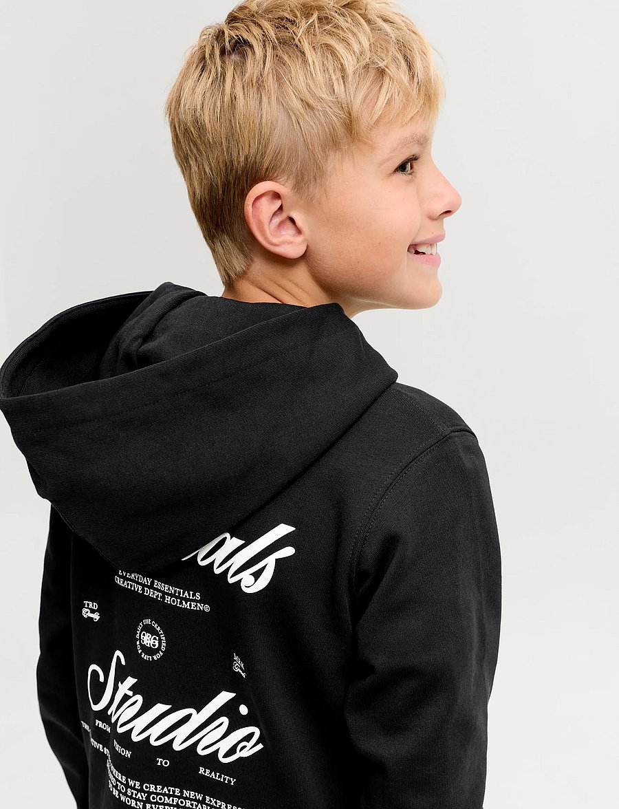Jack & Jones - JORNORREBRO TYPO BACK SWEAT HOOD SN JNR - kapuzenpullover - black - 5