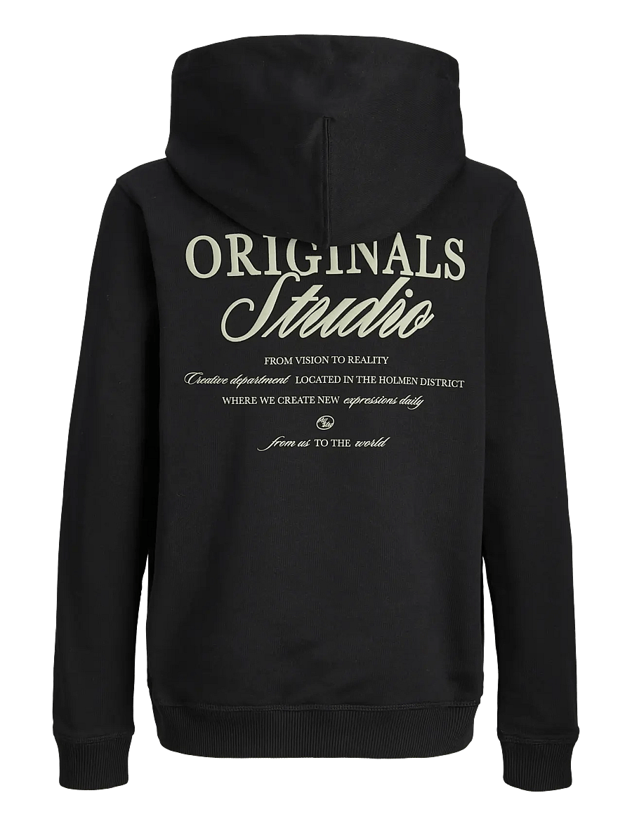 Jack & Jones - JORNORREBRO TYPO BACK SWEAT HOOD SN JNR - hættetrøjer - black - 2